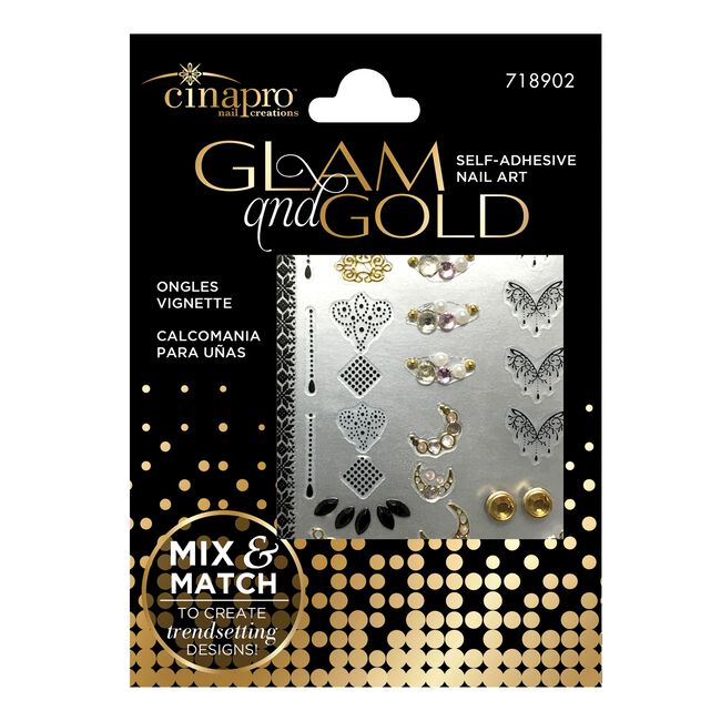 Black Cina Pro Cinapro Glam & Gold Nail Art Kit