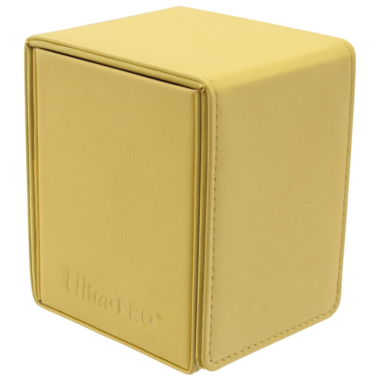 Dark Khaki Ultra Pro - Vivid Alcove Flip Card Deck Box (Yellow) - Stores & Protects Up To 100 Standard Size Collectible Cards, Baseball, Gaming, Sports or Any Standard Size Cards In Collections