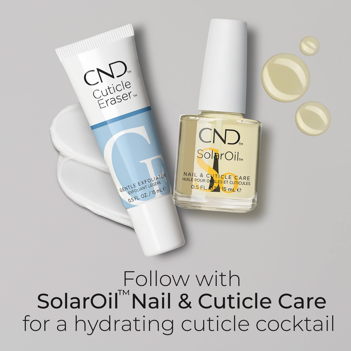 Gray CND Cuticle Eraser Gentle Exfoliator, 0.5 fl oz