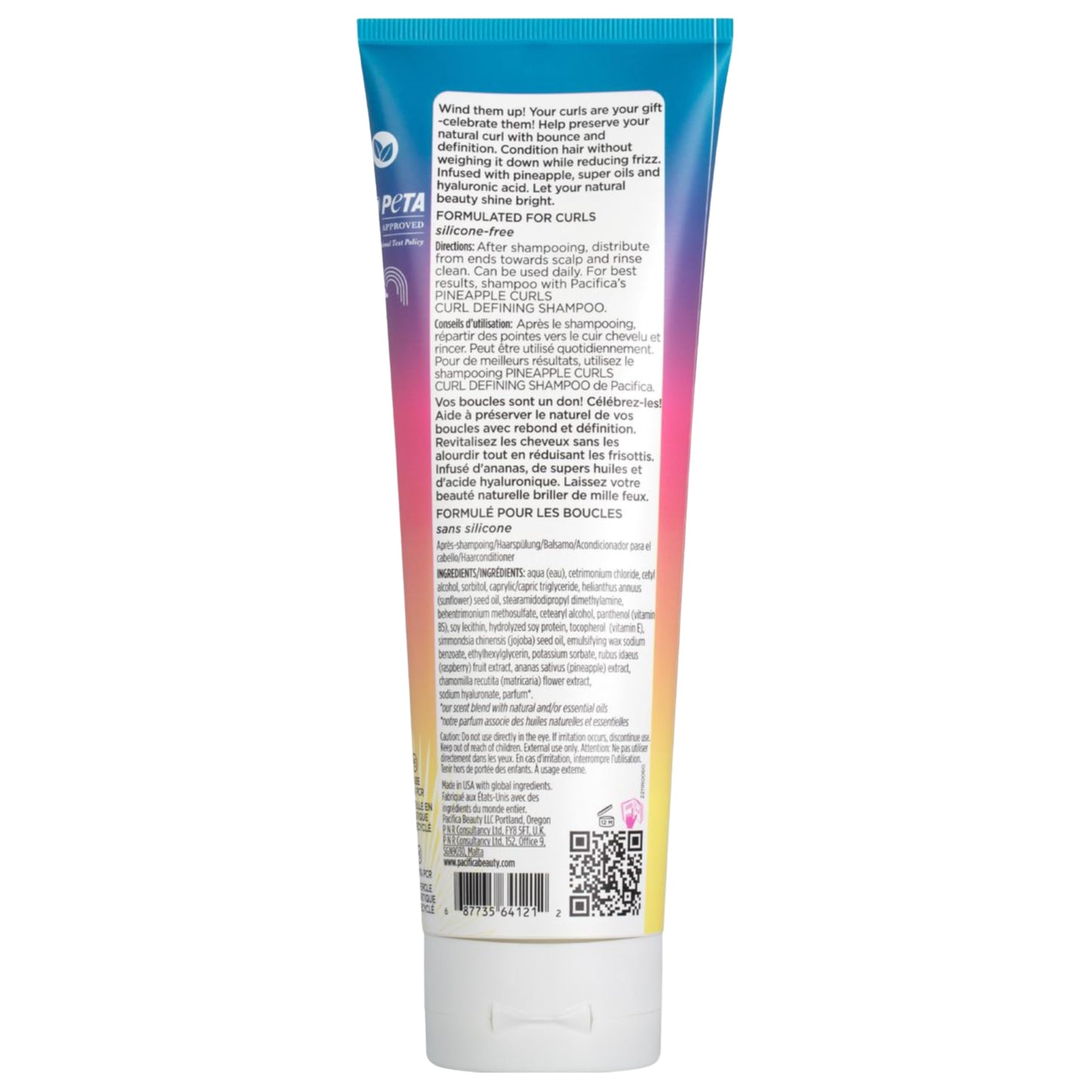 White Smoke Pacifica Beauty, Pineapple Curls Defining Natural Conditioner, For Curly, Coily and Textured Hair Types, Pineapple Scent, Sulfate Free and Silicone Free, 100% Vegan and Cruelty Free
