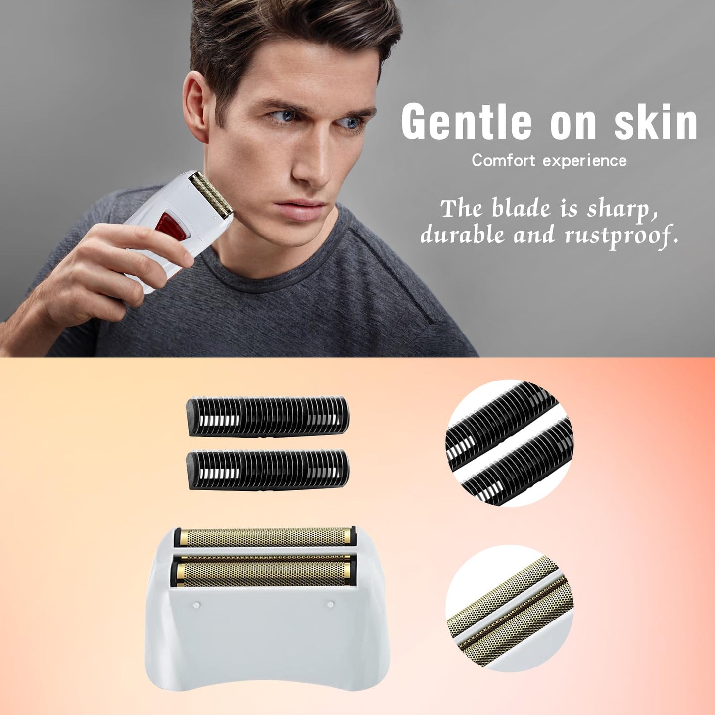 Dark Gray Pro Shaver Replacement Foil & Cutter Compatible With Andis 17150(TS-1)/17155/17200 shaver ProFoil Lithium replacement,2 Count