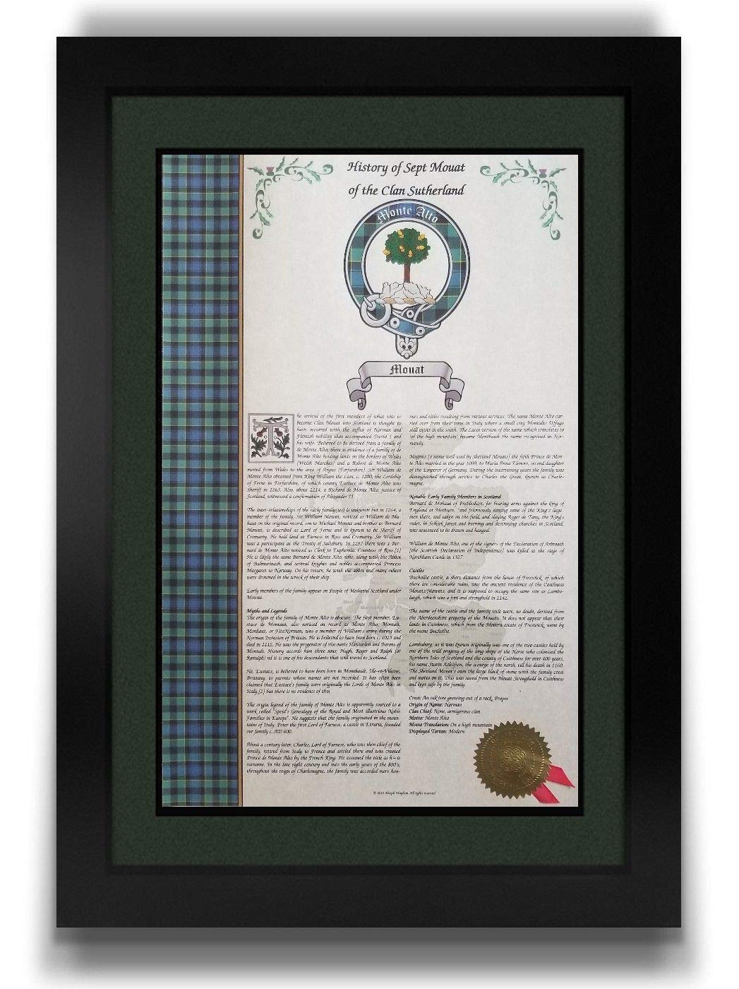 Black Mr Sweets Rusk Scottish Clan & Sept 11x17 History Print - Tartan, Buckle, Crest, Last Name Surname Meaning, Genealogy, Family Tree Research Aid, Roots, Ancestry, Ancestors and Namesakes