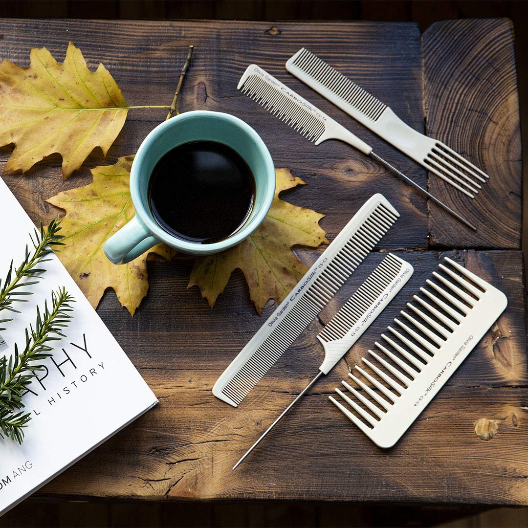 Black Olivia Garden CarboSilk Comb For Technical and Chemical Services (CS-T5)