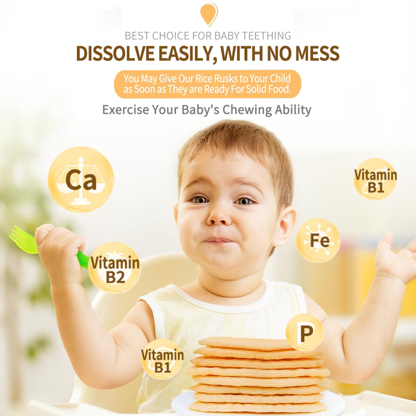 White Smoke Hot-Kid Baby Mum-Mum Rice Rusks, Apple & Pumpkin, 24 Pieces (Pack of 6) Gluten Free, Allergen Free, Non-GMO, Rice Teether Cookie for Teething Infants