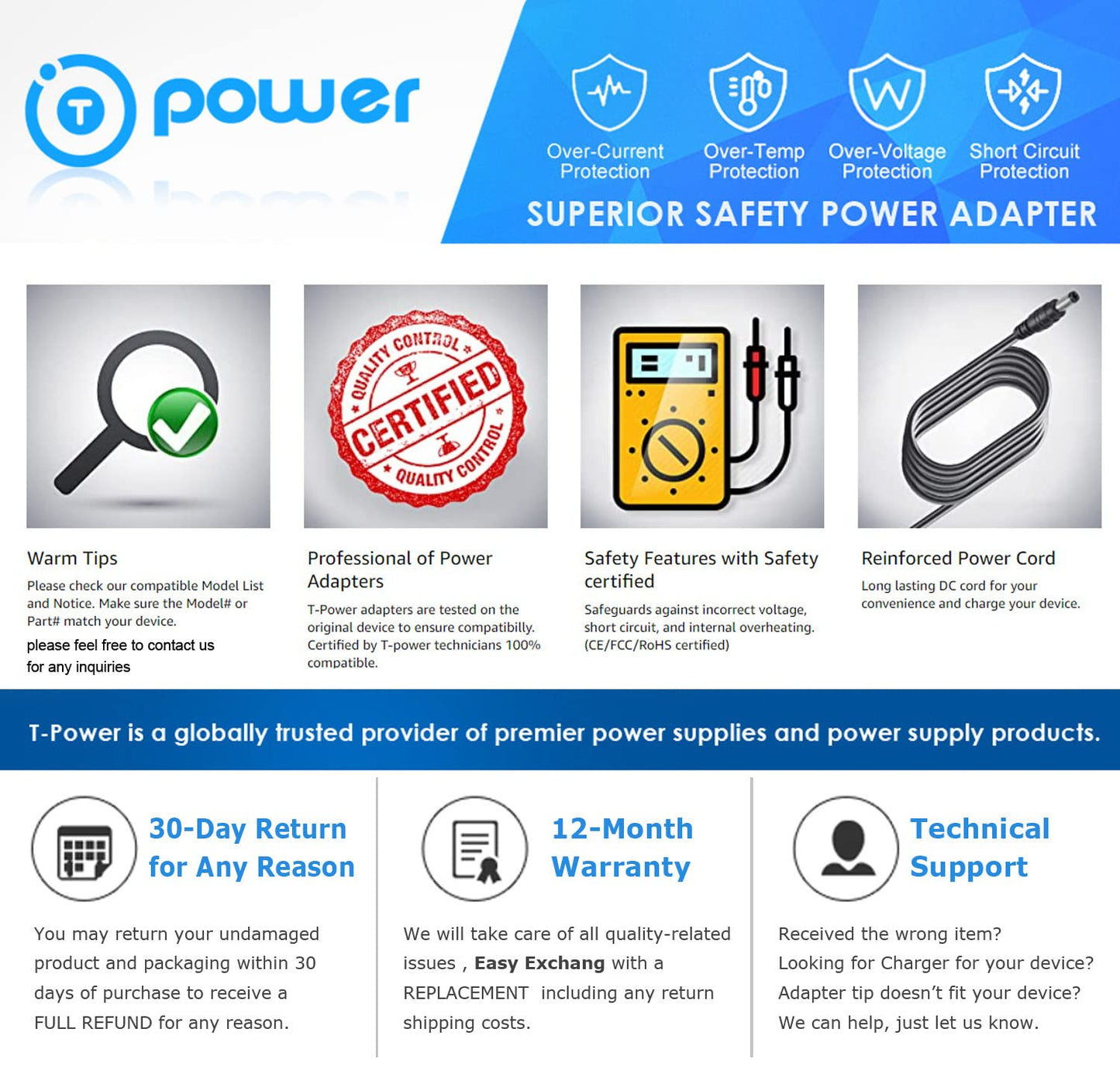 White Smoke T-Power Charger for OPI O.P.I GelColor Led Light Lamp GC900 GL901 GL902 GL901-US Gel Nail Polish Dryer 1065-300T2B200 PS1065-300T2B200 Power Supply