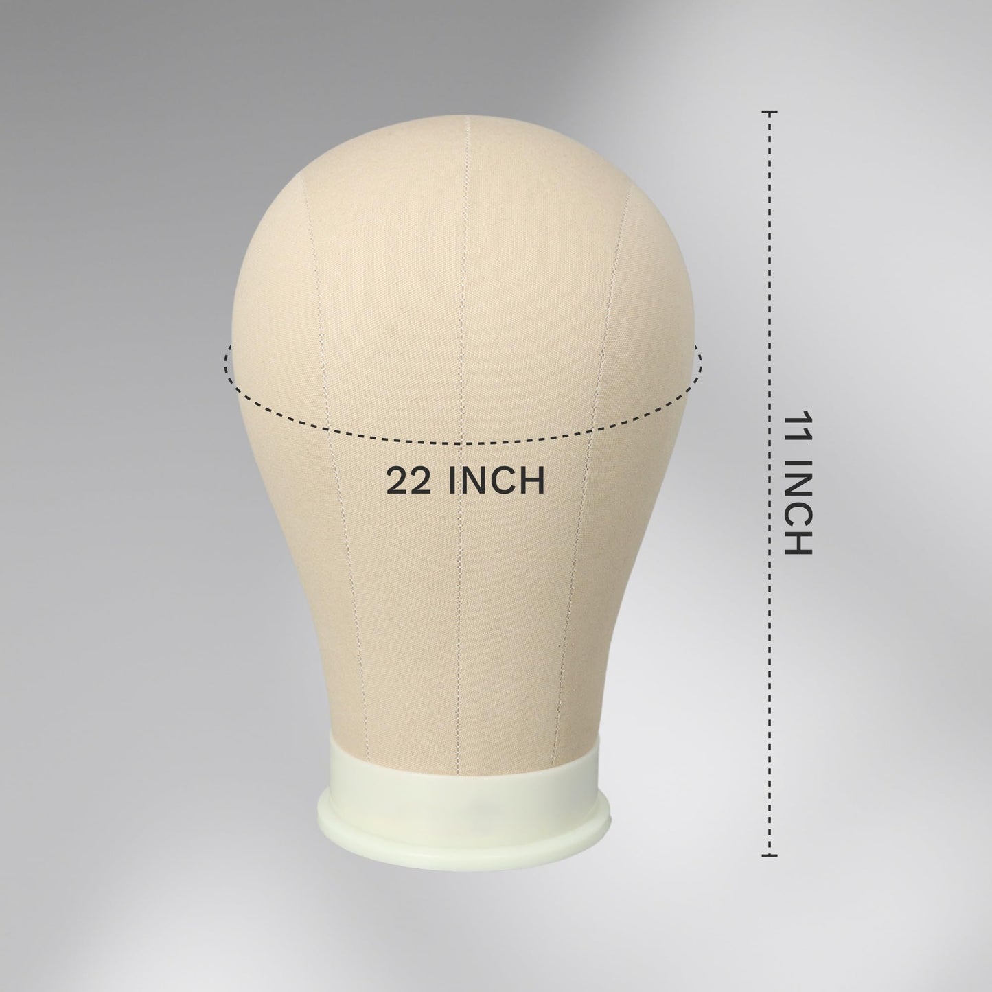 Gray 22 Inch Wig Head for Wig, Canvas Mannequin Head with Mount Hole, Manikin Head for Wig Making, Styling and Display, Head Contour More Realistic