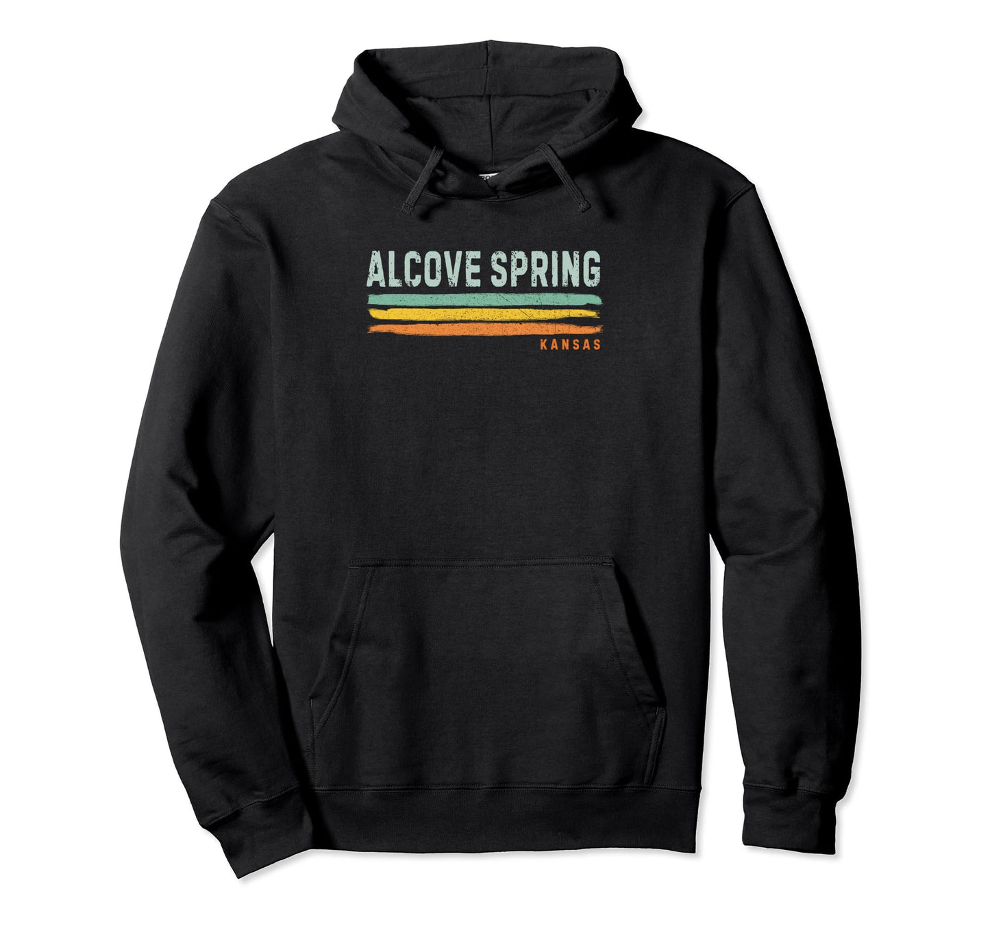 Black Vintage Stripes Alcove Spring KS Pullover Hoodie
