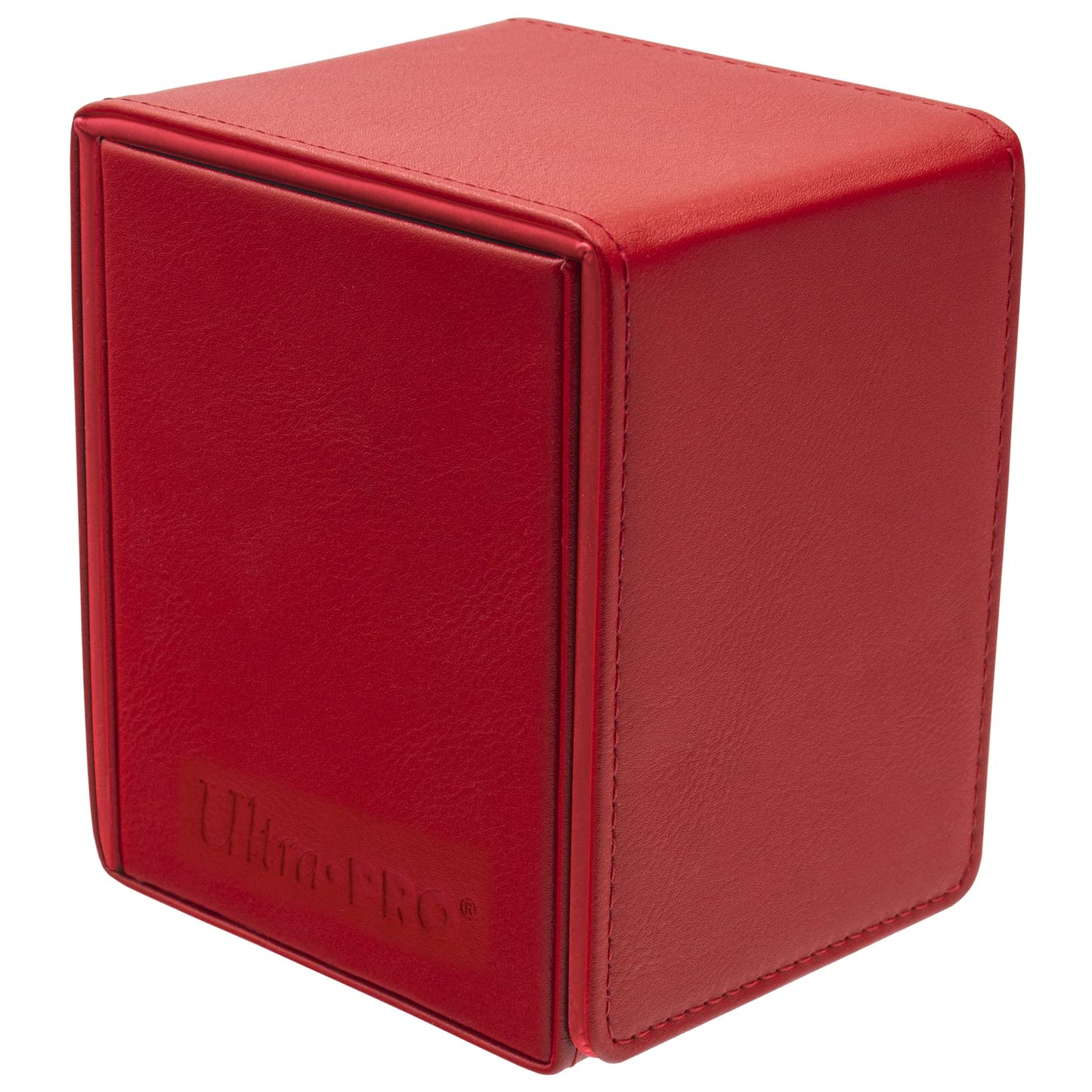 Brown Ultra Pro - Vivid Alcove Flip Card Deck Box (Red) - Stores & Protects Up To 100 Standard Size Collectible Cards, Baseball, Gaming, Sports or Any Standard Size Cards In Collections