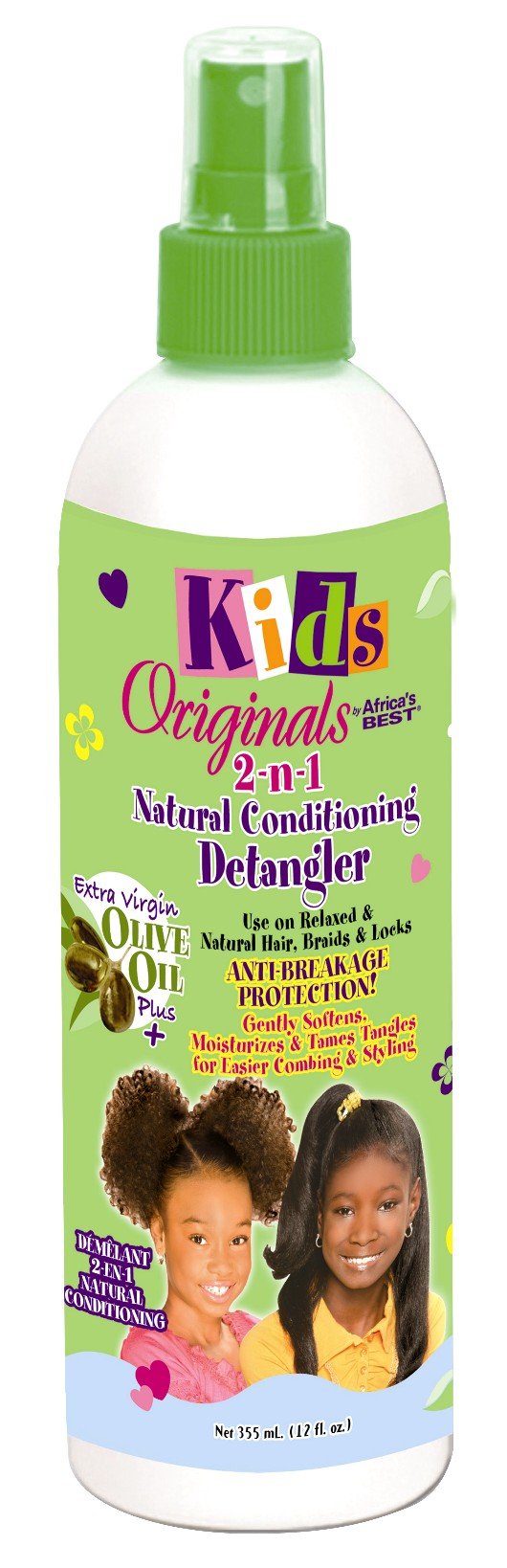 White Smoke Africa's Best Kids Originals 2-N-1 Detangler 12 Ounce Pump (Pack of 2)