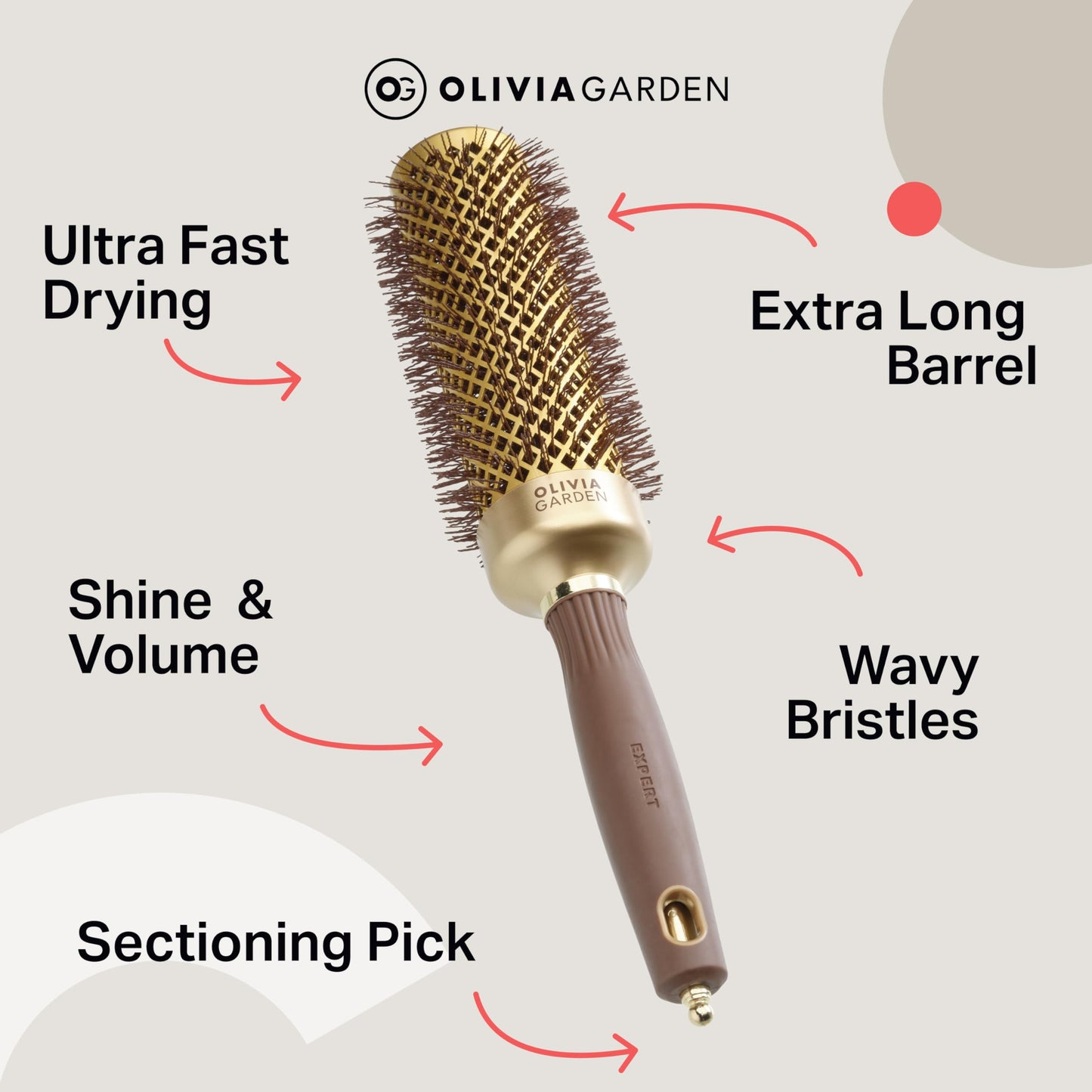 Antique White Expert Blowout Speed Wavy Bristles Gold&Brown 45