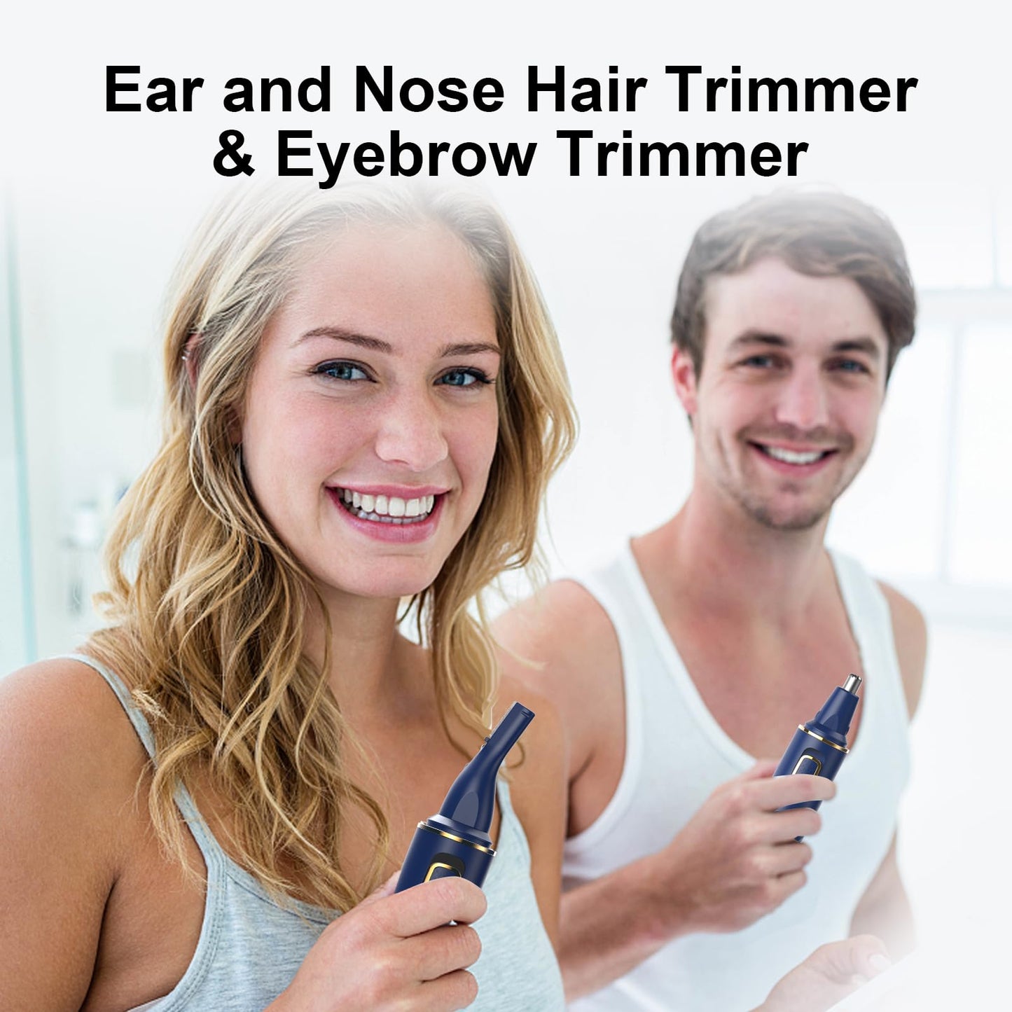 White Smoke XOOMRSCP Nose Hair Trimmers for Men,Rechargeable Hair Trimmer 2 in 1 Painless Multifunctional Ear and Nose Hair Trimmer with IPX7 Waterproof Dual Edge Blades (Blue)