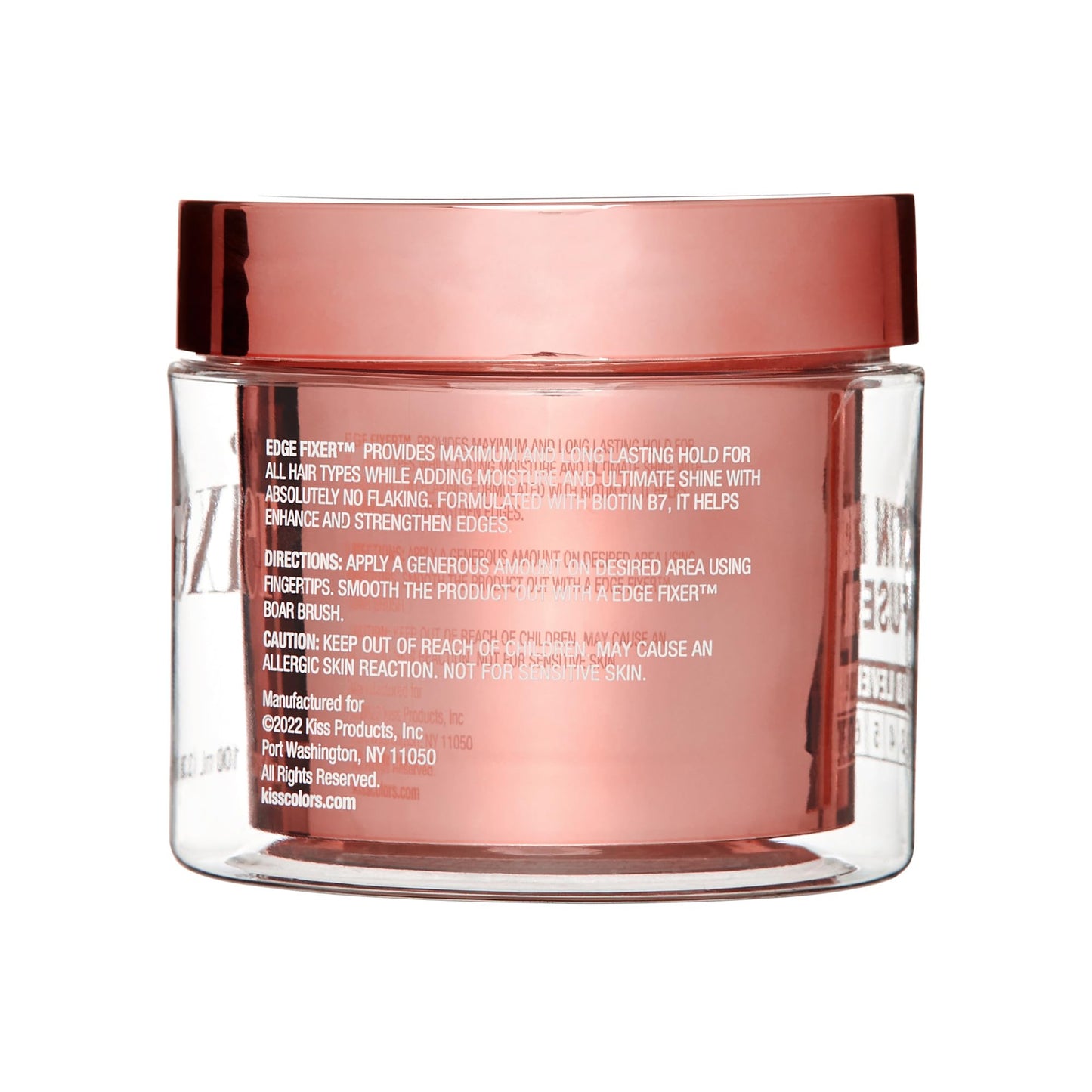 Peach Puff KISS COLORS & CARE Maximum Hold Edge Fixer, Non-Greasy Gel Formula Infused With Biotin B7, 24 Hour Hold, ‘Sweet Peach’ Scented, 3.38 Fl. Oz. (100 ml)