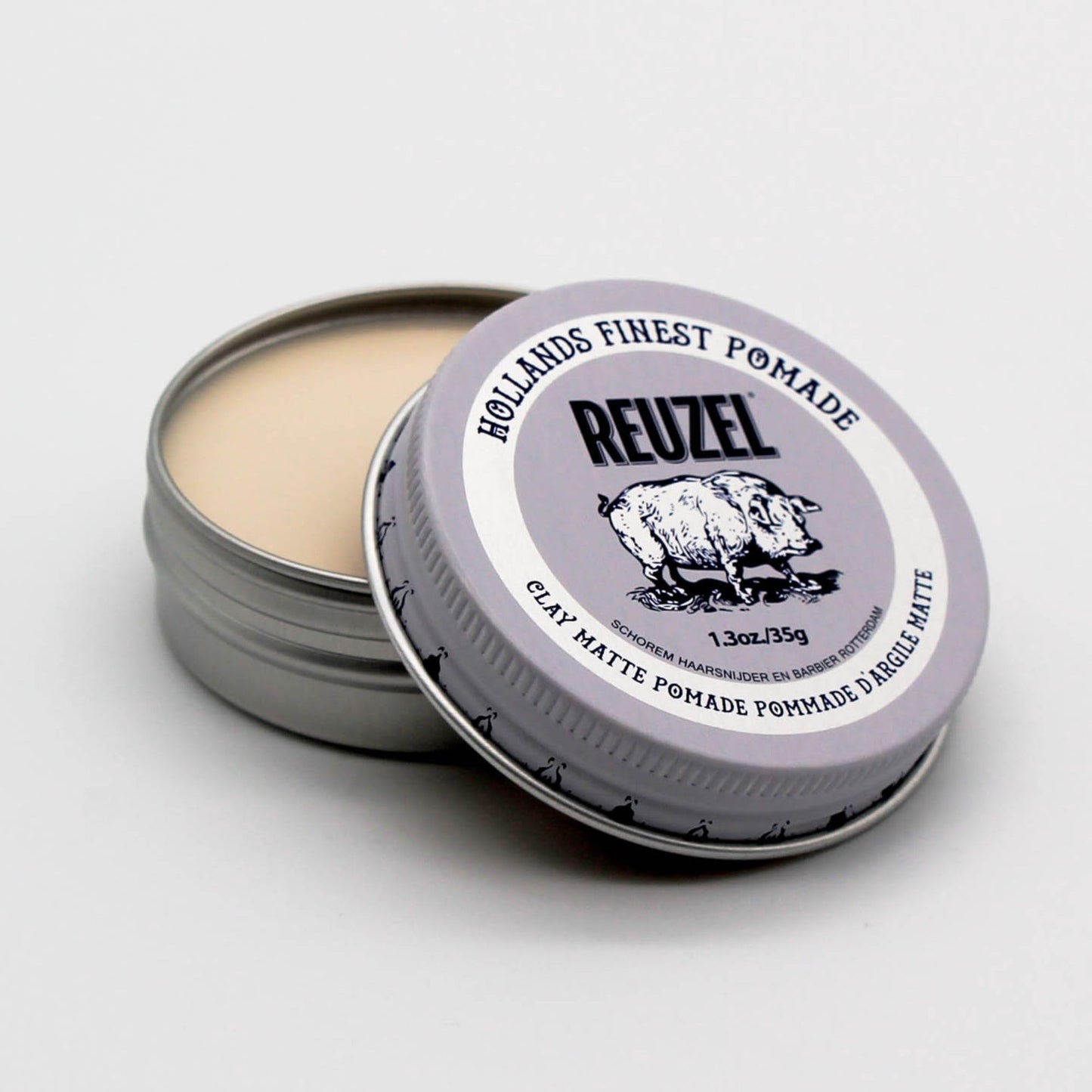 Lavender REUZEL Clay Matte Pomade, Medium All Day Hold, Water Soluble Styling, Matte Finish and Flake Free, Easy To Wash Out, For All Hair Types