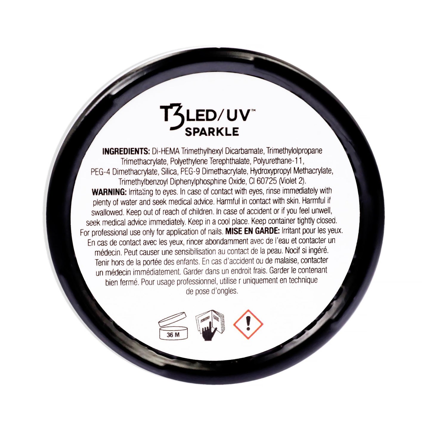 White Smoke Cuccio Pro T3 LED/UV Cool Cure Versatility Gel - Self-Levelling - Incredibly Flexible - Strong Adhesion - High Shine Finish - Fast Application - Quick Cure - Smurf Glitter - 1 Oz Nail Gel