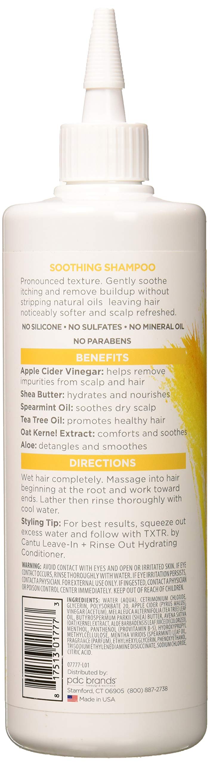 White Smoke Cantu Txtr By Apple Cider Vinegar + Tea Tree Soothing Shampoo - 16 Fl Oz, 16 Oz