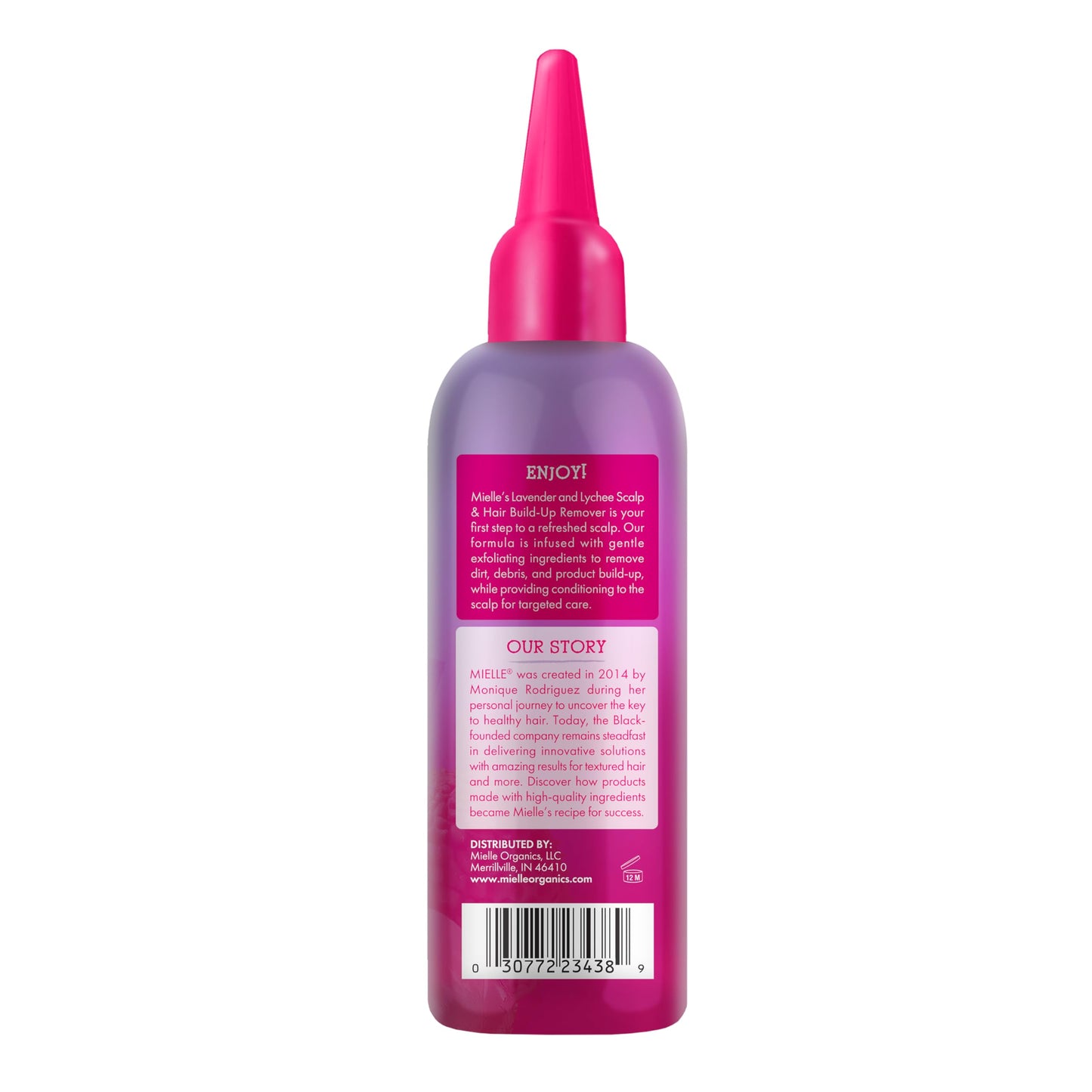 White Smoke Mielle Organics Lavender & Lychee Scalp & Hair Build-Up Remover, Clarifying Pre-Shampoo Treatment for Product Build Up, Dirt & Oil, With Niacinamide, Castor Oil & Lavender Extract, 4 fl oz
