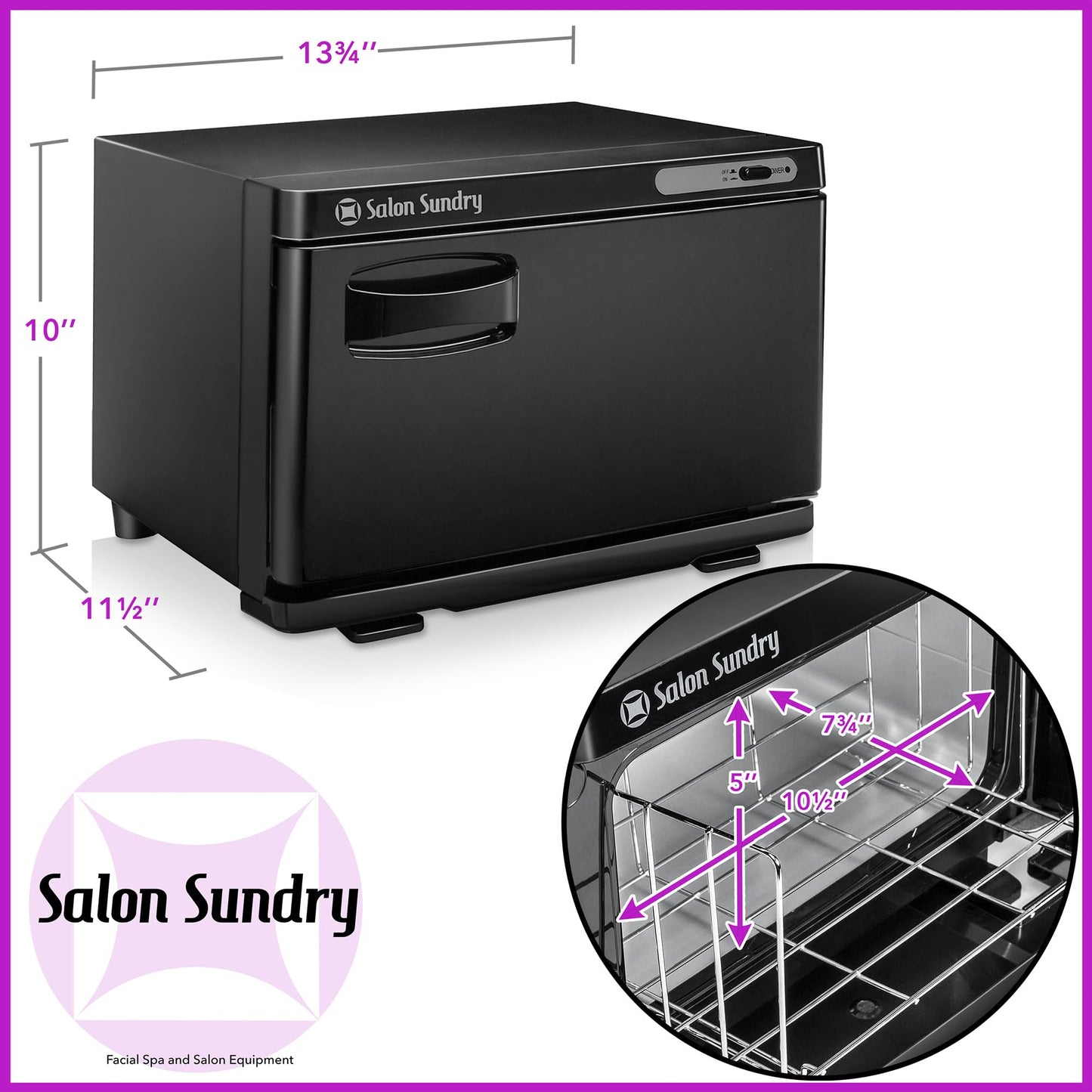 White Smoke Salon Sundry Professional Hot Towel Warmer Cabinet - Facial Spa and Salon Equipment - Black