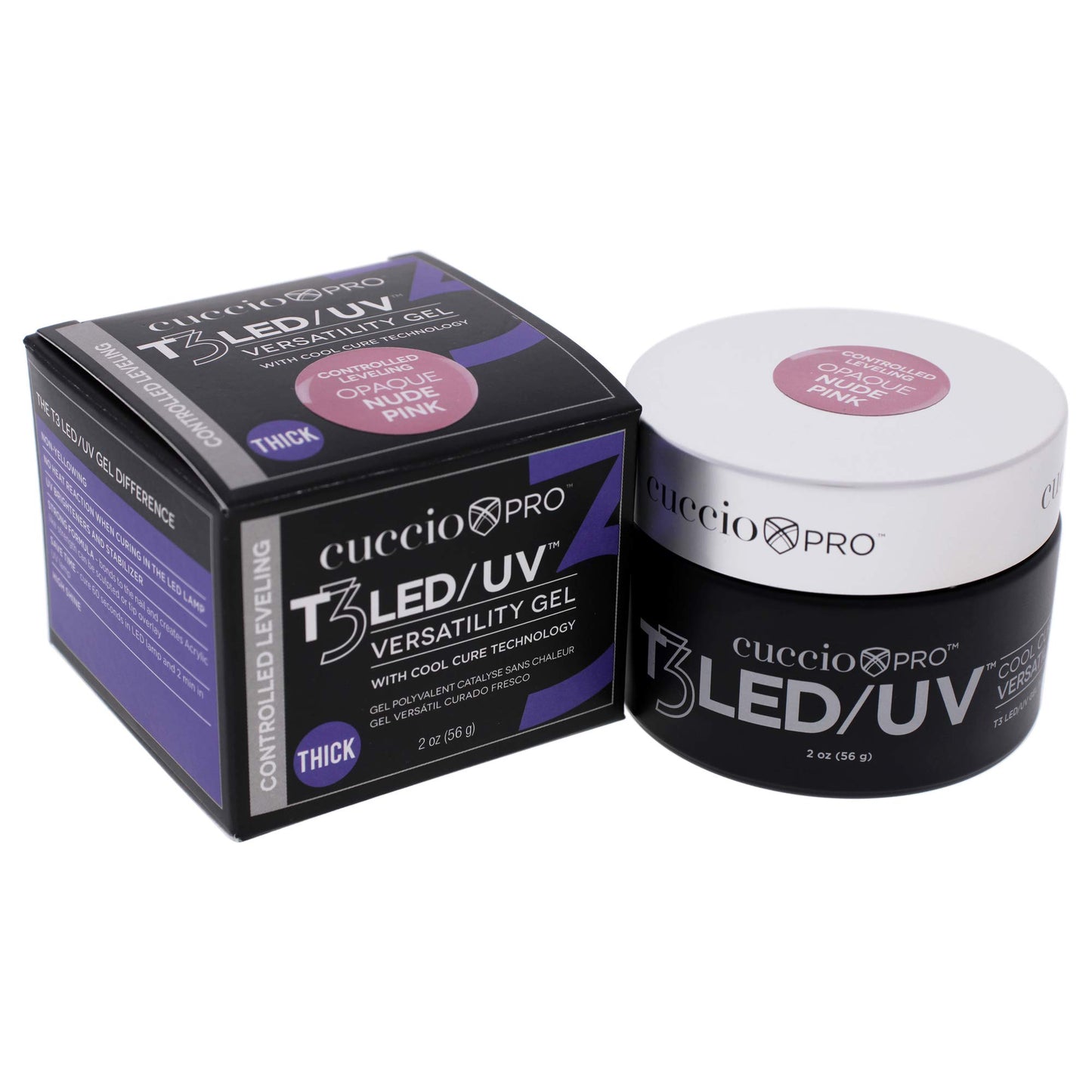 White Smoke Cuccio Pro T3 Cool Cure Versatility Gel - Controlled Levelling - LED And UV - Incredibly Flexible - Strong Adhesion - Thick Viscosity - Fast Application - Quick-Dry - Nude Pink Opaque - 2 Oz Nail Gel
