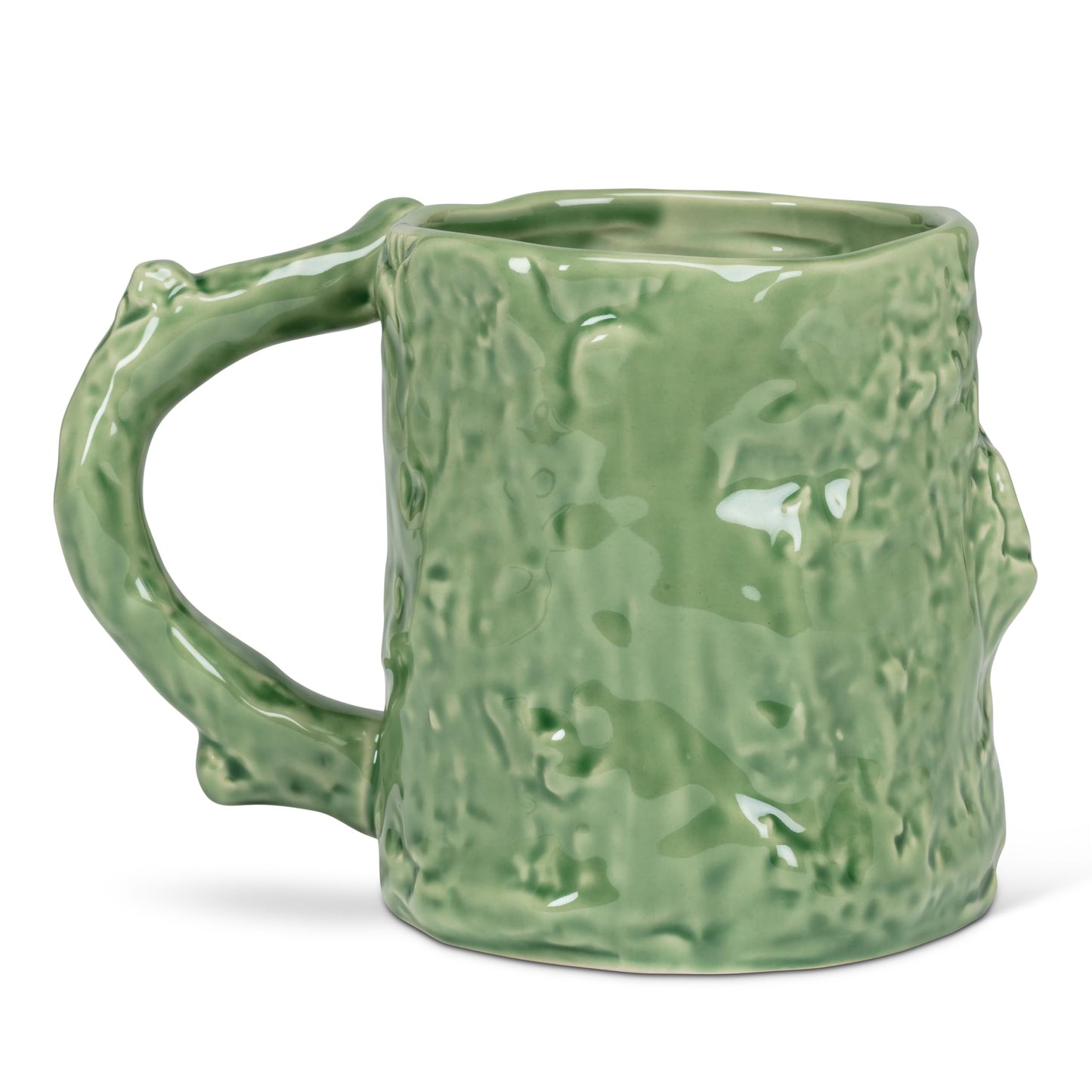 White Smoke Abbott Collection Alcove Tree Look Mug with Raccoon - Stoneware, Green/Grey, 4 inches H (12oz)