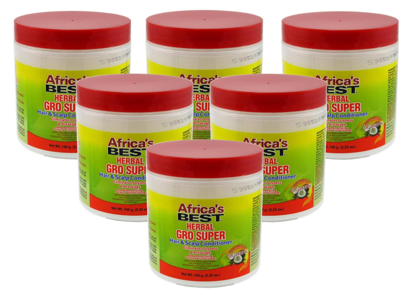 White Smoke Africas Best Gro Herbal Super 5.25 Ounce Jar (155ml) (Pack of 6)