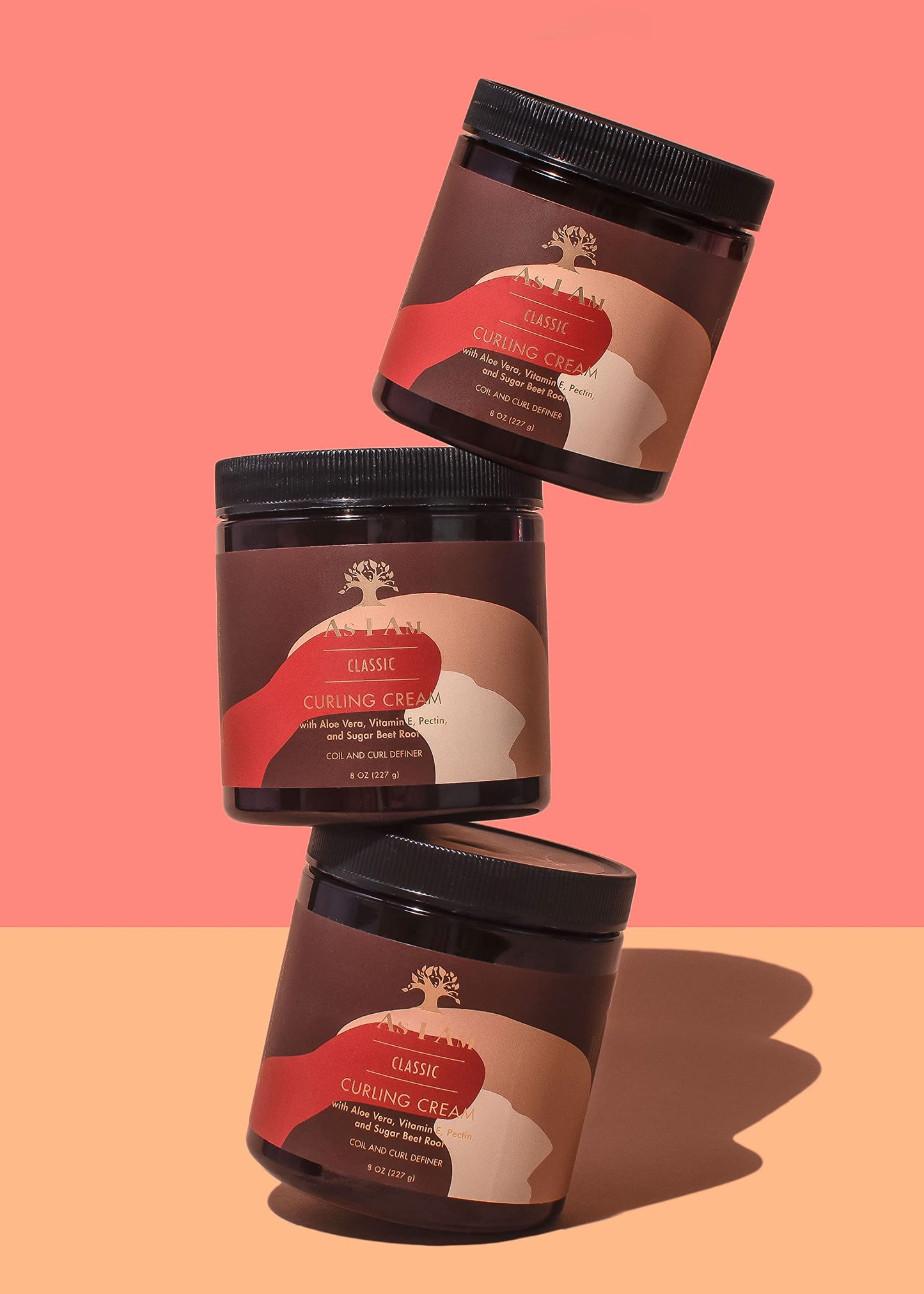 Salmon As I Am Curling Creme - 8 ounce (Classic Collection) - Lightweight Curl & Coil Definer - Hi-Definition and Shine