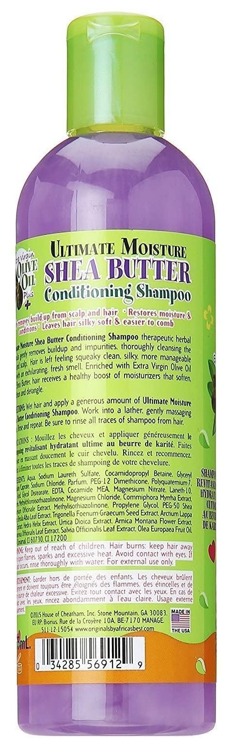White Smoke Originals by Africa's Best Kids Ultimate Moisture Shea Butter Shampoo, Healthy Boost of Moisturizers That Soften, Condition and Detangle Hair, Removes Build up, 12oz