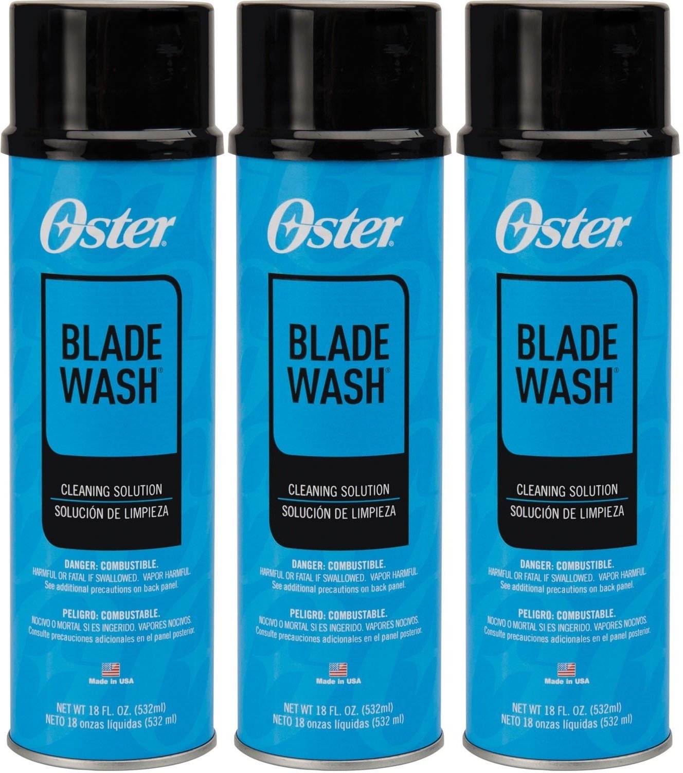 Black (3 Pack) Oster Blade Wash Liquid Blade Dip, 18-Ounces