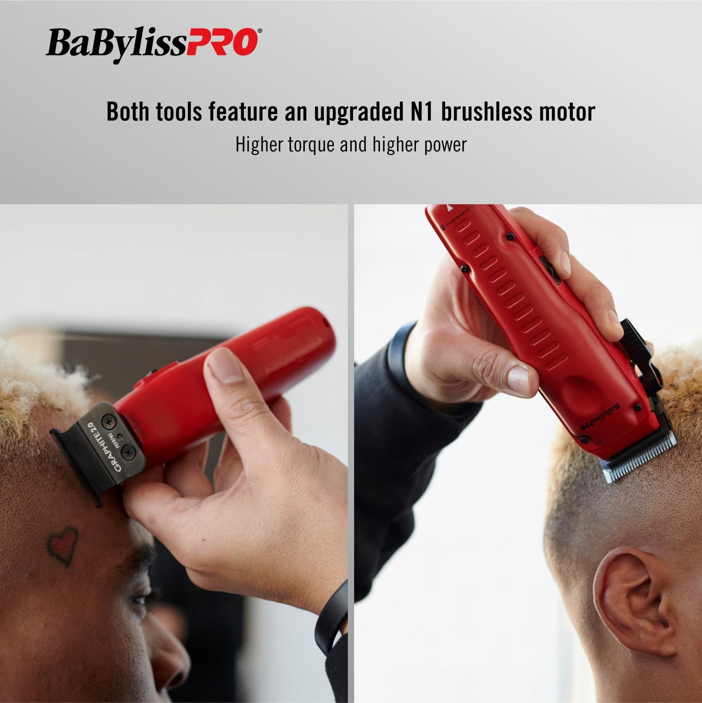 Light Gray BaBylissPRO FXONE LO-PROFX prepack Including Hair Clipper, Trimmer, Charging Base and Boosted Capacity Battery