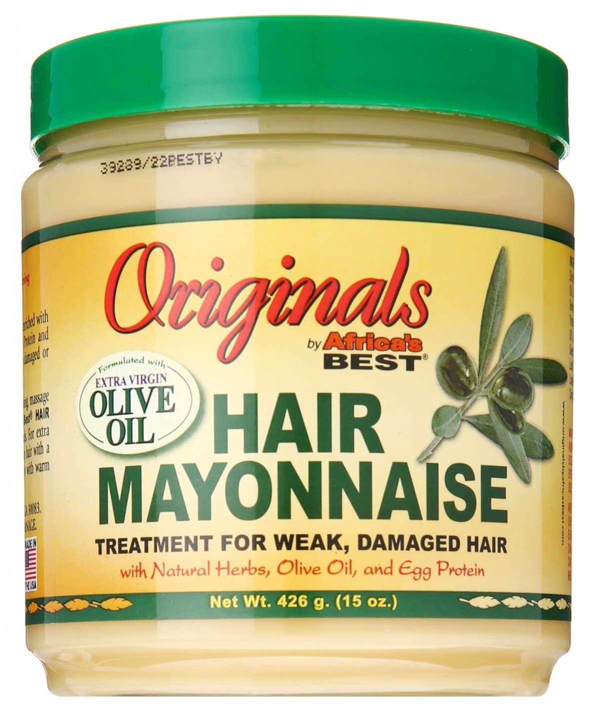 Light Goldenrod Africas Best Orig Hair Mayonnaise 15 Ounce Jar (443ml) (6 Pack)