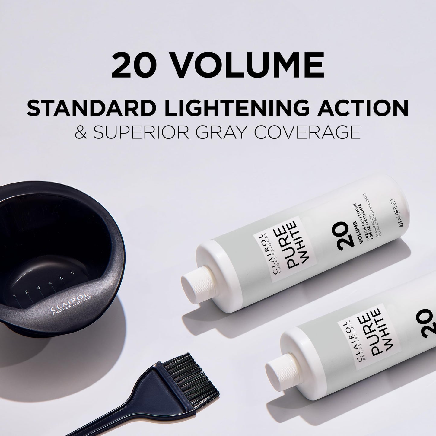 Lavender Clairol Professional Pure White 20 volume Crème Developer, 128 oz