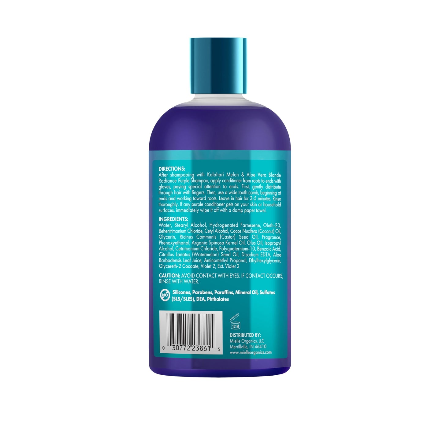 White Smoke Mielle Kalahari Melon & Aloe Vera Purple Conditioner, Blonde Radiance Toning Conditioner for Brassy Hair, Moisturizing & Color-Safe for Blonde & Textured Hair, Sulfate-Free, 12 Ounce
