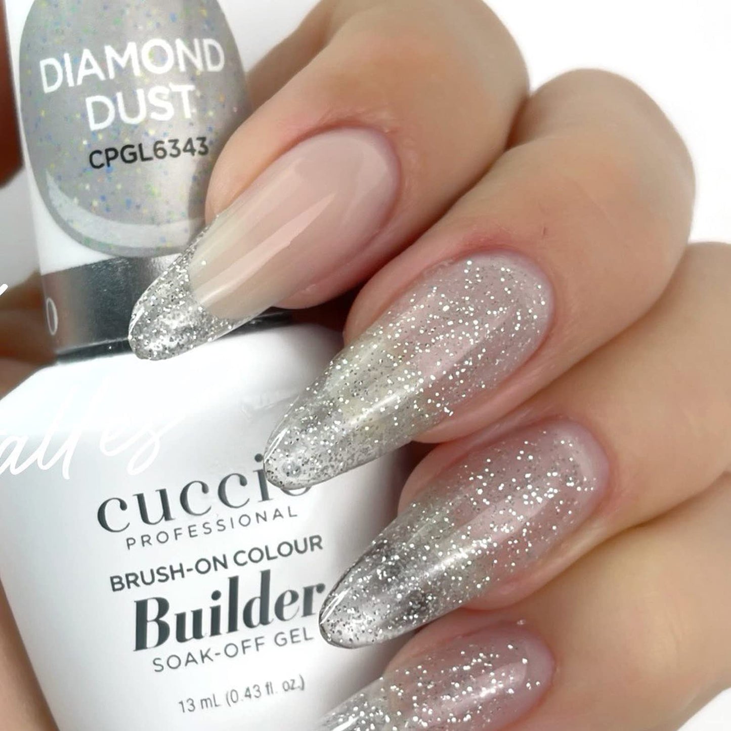 White Smoke Cuccio Pro Brush-On Colour Builder Soak Off Gel - LED and UV Self-Leveling Lightweight Formula - Camouflages Re-Growth and Corrects Uneven Nail Beds - Base Coat - Diamond Dust - 0.43 oz