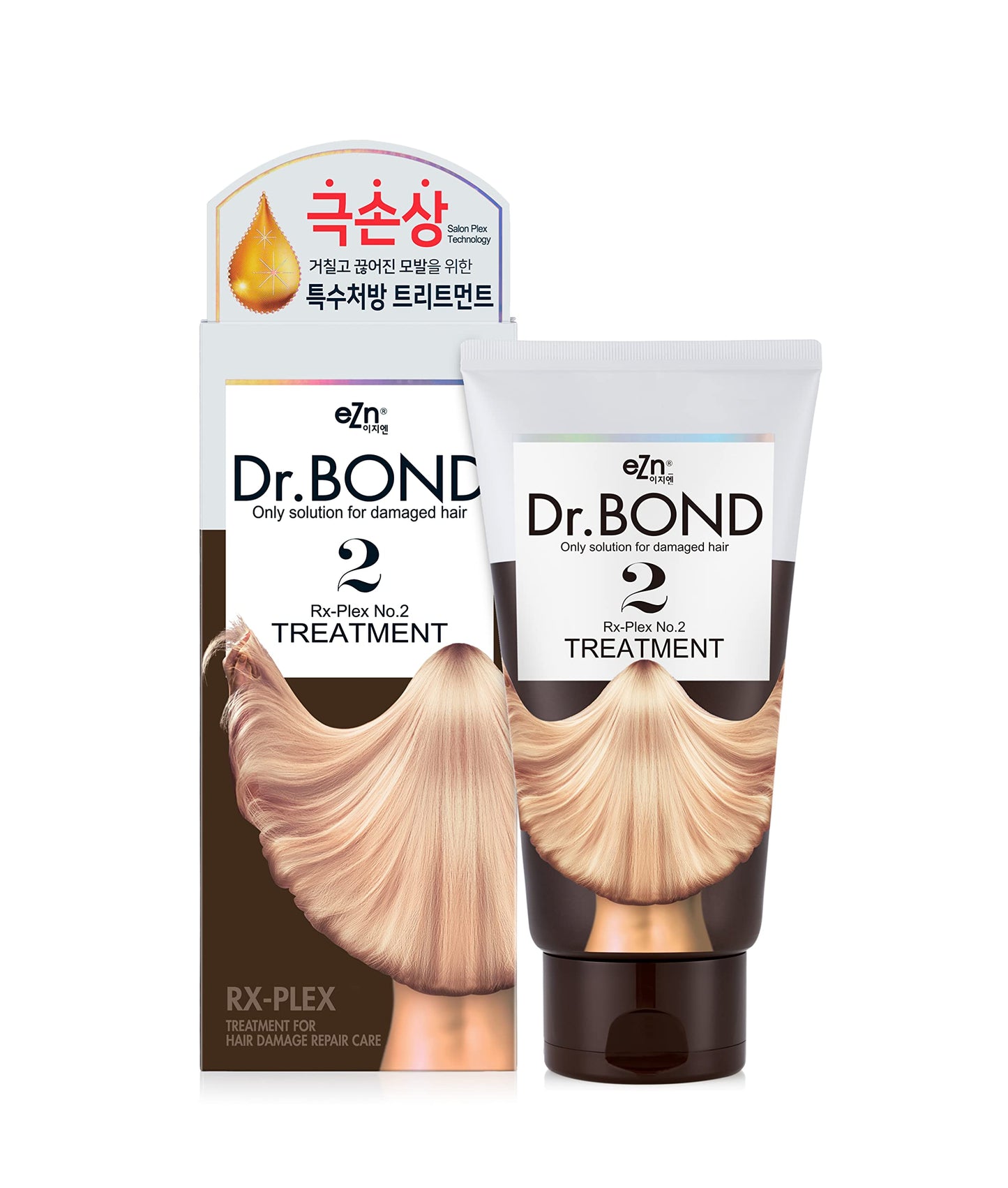 White Smoke eZn Dr.BOND Keratin Treatment Damaged Hair Professional Salon Care Contain Collagen Protein, Bilberry Fruit, Sugarcane, Rosemary Extract 8.4oz / 250ml