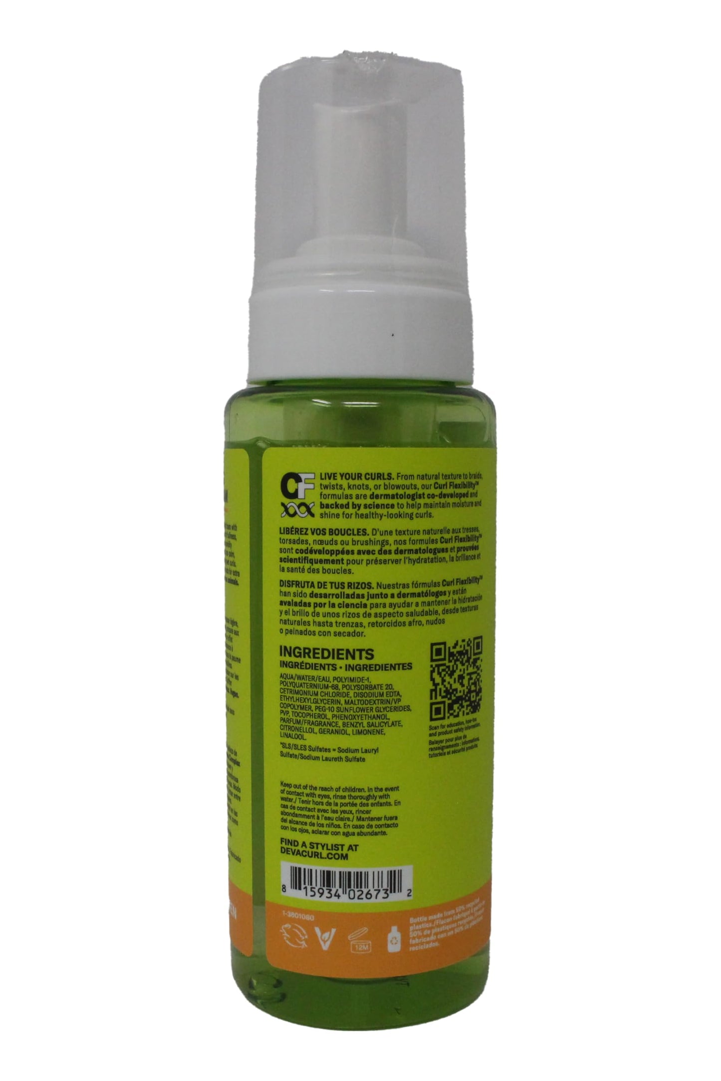 Dark Gray DevaCurl Frizz-Fighting Volumizing Foam Lightweight Body Booster | Adds Volume and Fullness | Up To 48 Hours Humidty Resistance | All Waves, Curls, and Coils