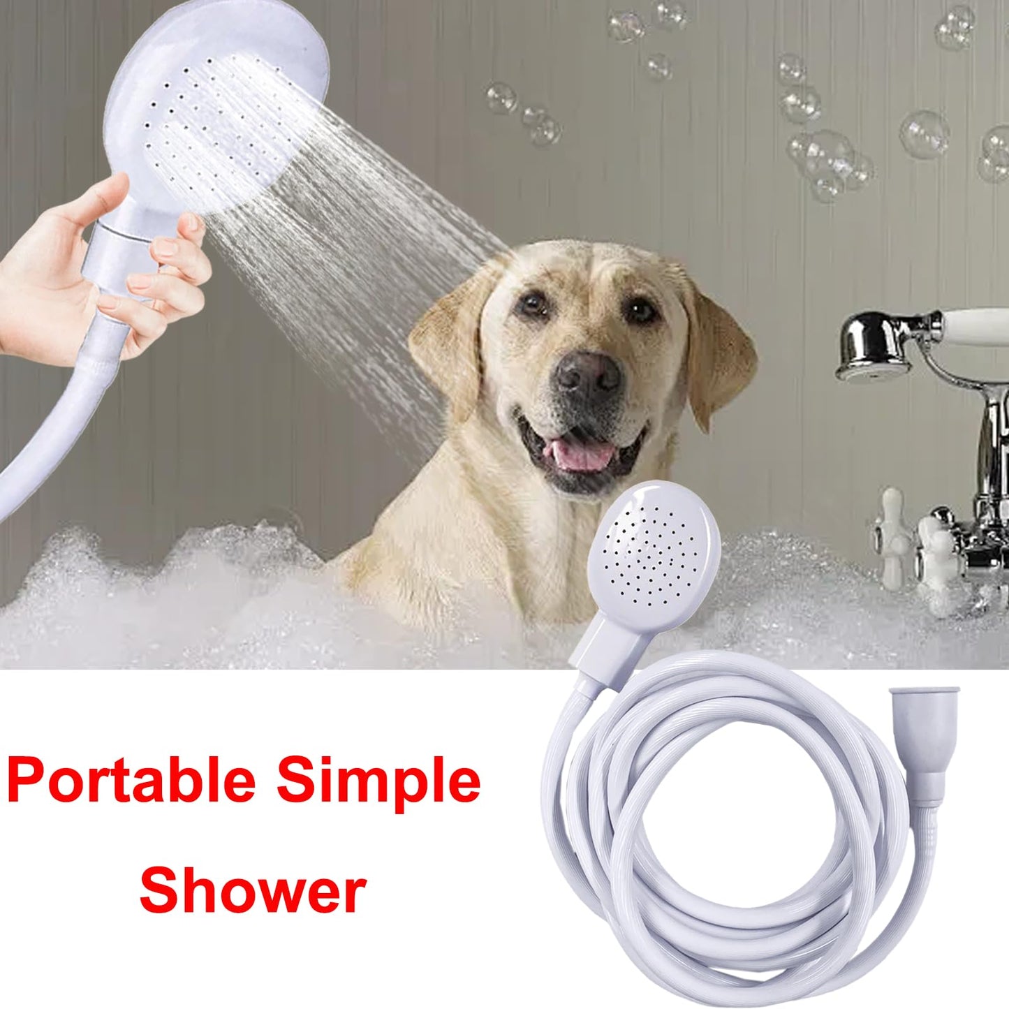 White Smoke 16.40ft/5mSink Spray Hose,Shampoo Sprayer Handheld Hose Portable Sink Hose Spraye Strainers for Bathing Baby,Pets Shower,Rinsing Vegetables,Washing Hair