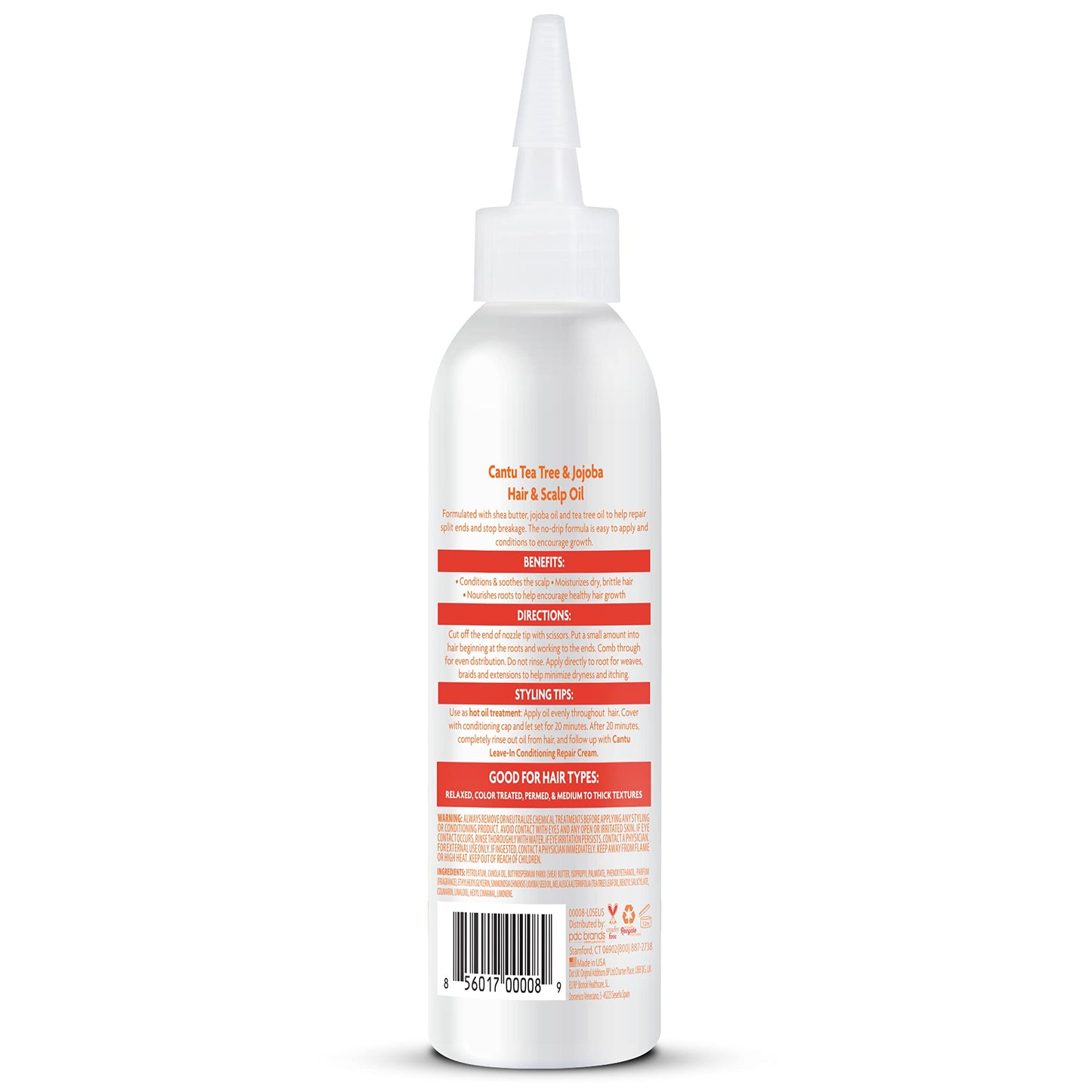 White Smoke Cantu Tea Tree & Jojoba Hair & Scalp Oil with Shea Butter, 6 fl oz