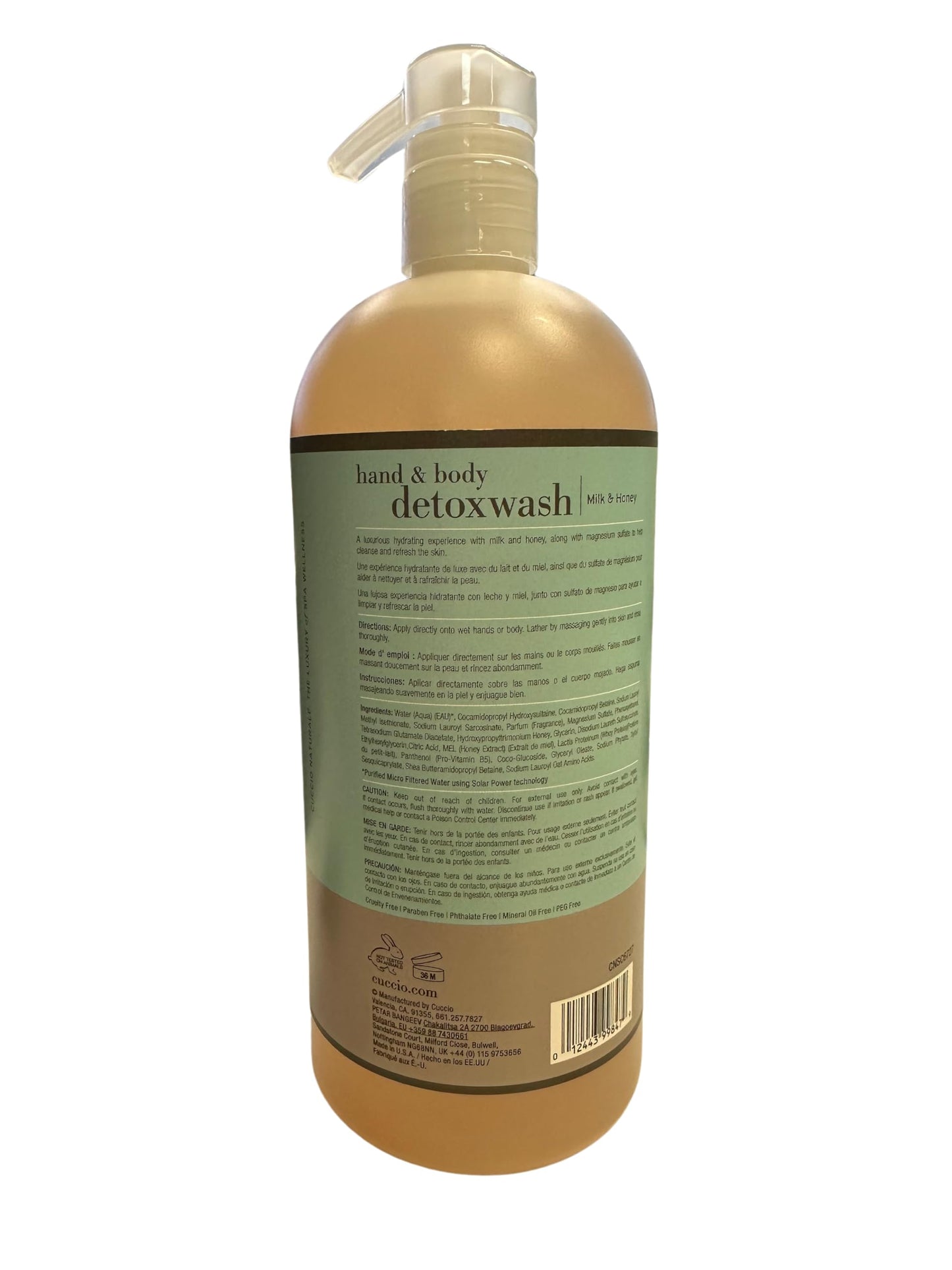 White Smoke Cuccio Naturale Daily Hand & Body Detoxwash - Soothes And Softens Gentle Exfoliation Process - Smooth And Radiant Results - Milk and Honey - 32 Oz Scrub