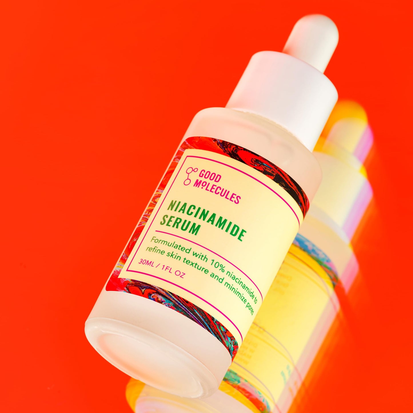 Orange Red Good Molecules Niacinamide Serum - 10% Niacinamide to Target Blemishes, Nourishment, and Skin Tone - Ultra Hydrating Serum and Brightening Skin Care for Face