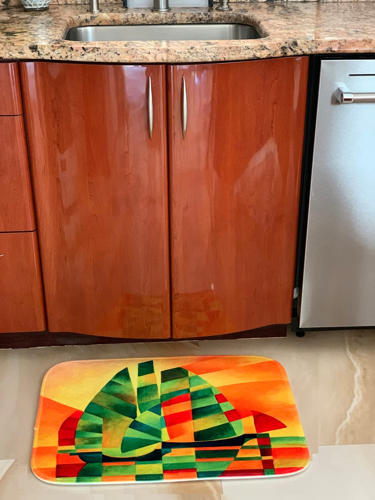 Sienna 3dRose Bathroom Bath Rug Mat - UT, Buckhorn Wash, pictographs, Alcove Paintings - US45 BJA0071 - Jaynes Gallery Pictographs