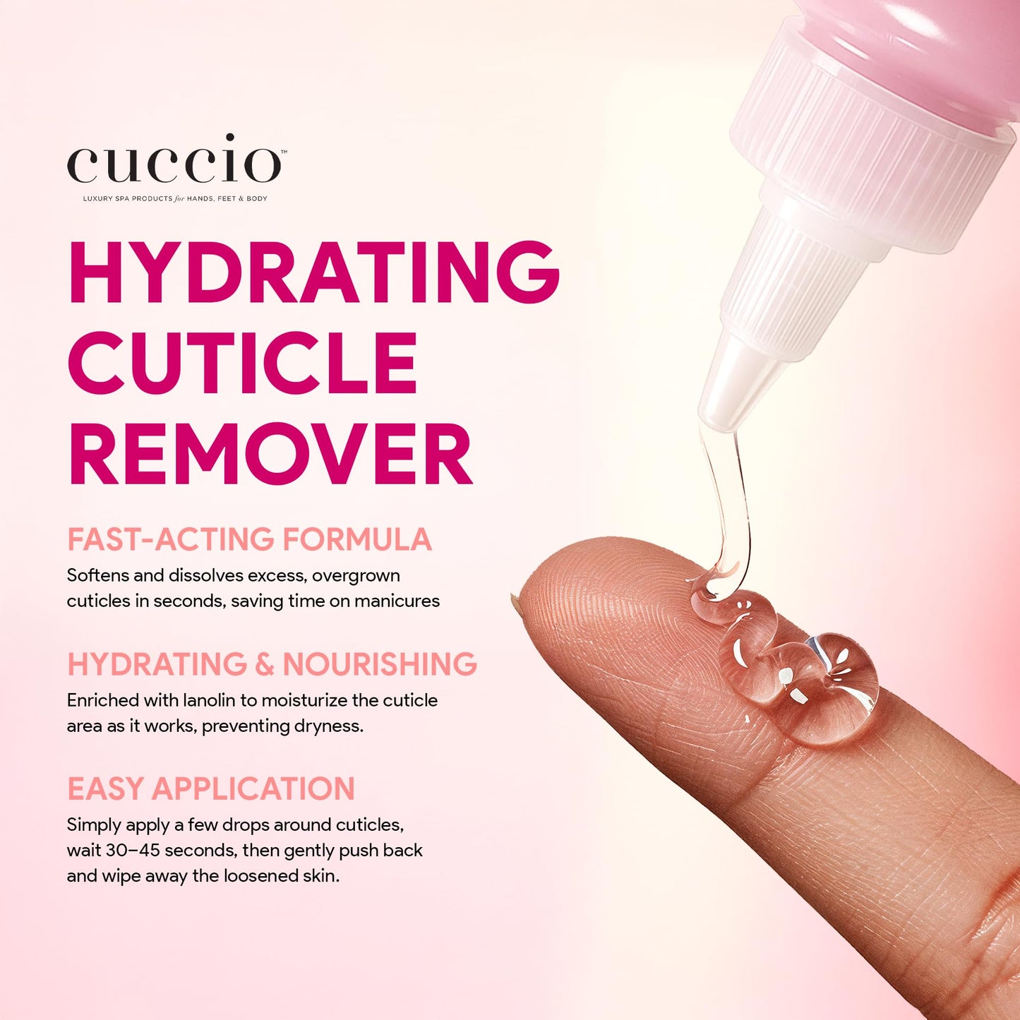 Misty Rose Cuccio Pro Hydrating Cuticle Remover 4 fl oz – Professional Fast-Acting Cuticle Softener & Remover for Dry, Rough Cuticles, Moisturizing Lanolin-Infused Formula for Healthy Nails