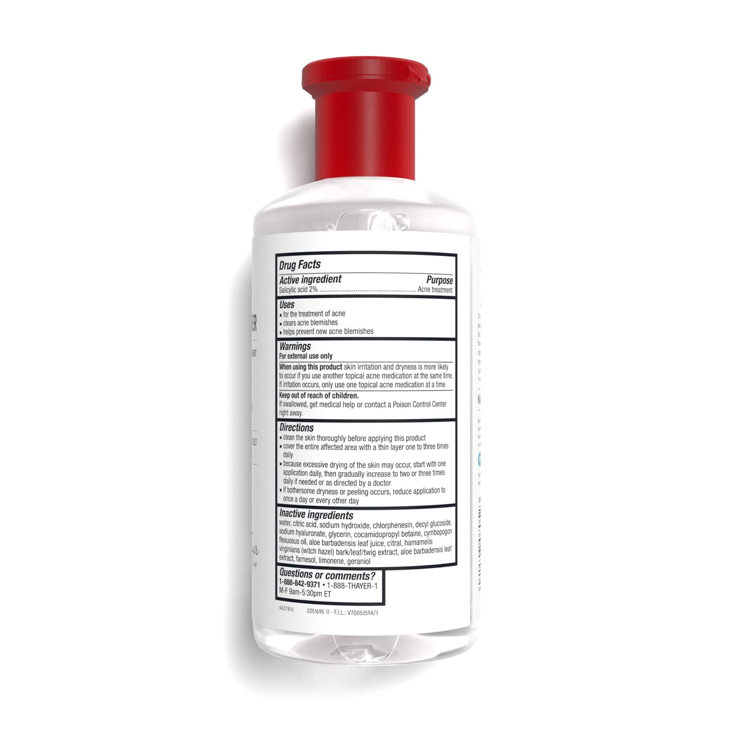 White Smoke Thayers Blemish Clearing Salicylic Acid Toner, Acne Treatment Face Toner with 2% Salicylic Acid, Soothing and Non-Stripping Skin Care, 12 Fl Oz