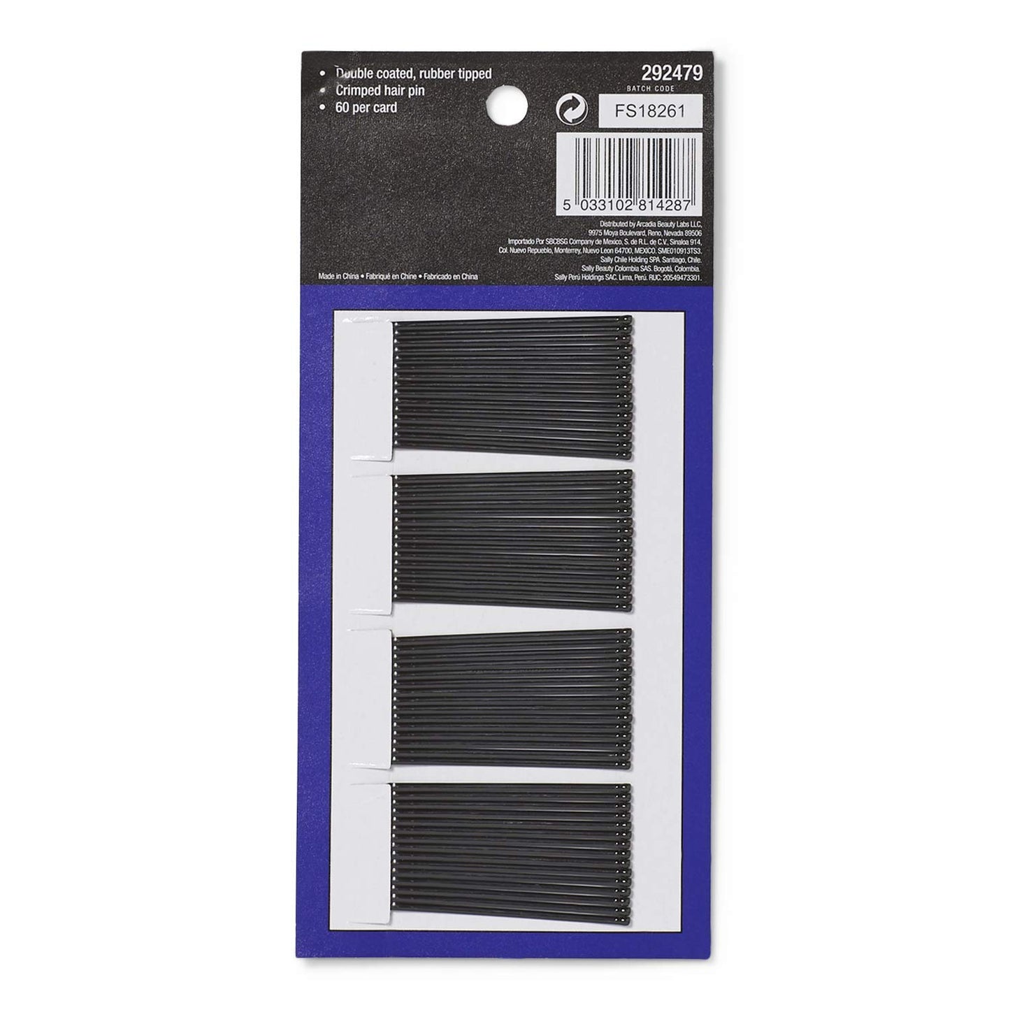 Dark Slate Gray Salon Care Professional Supreme Black Bobby Pins 60 Count