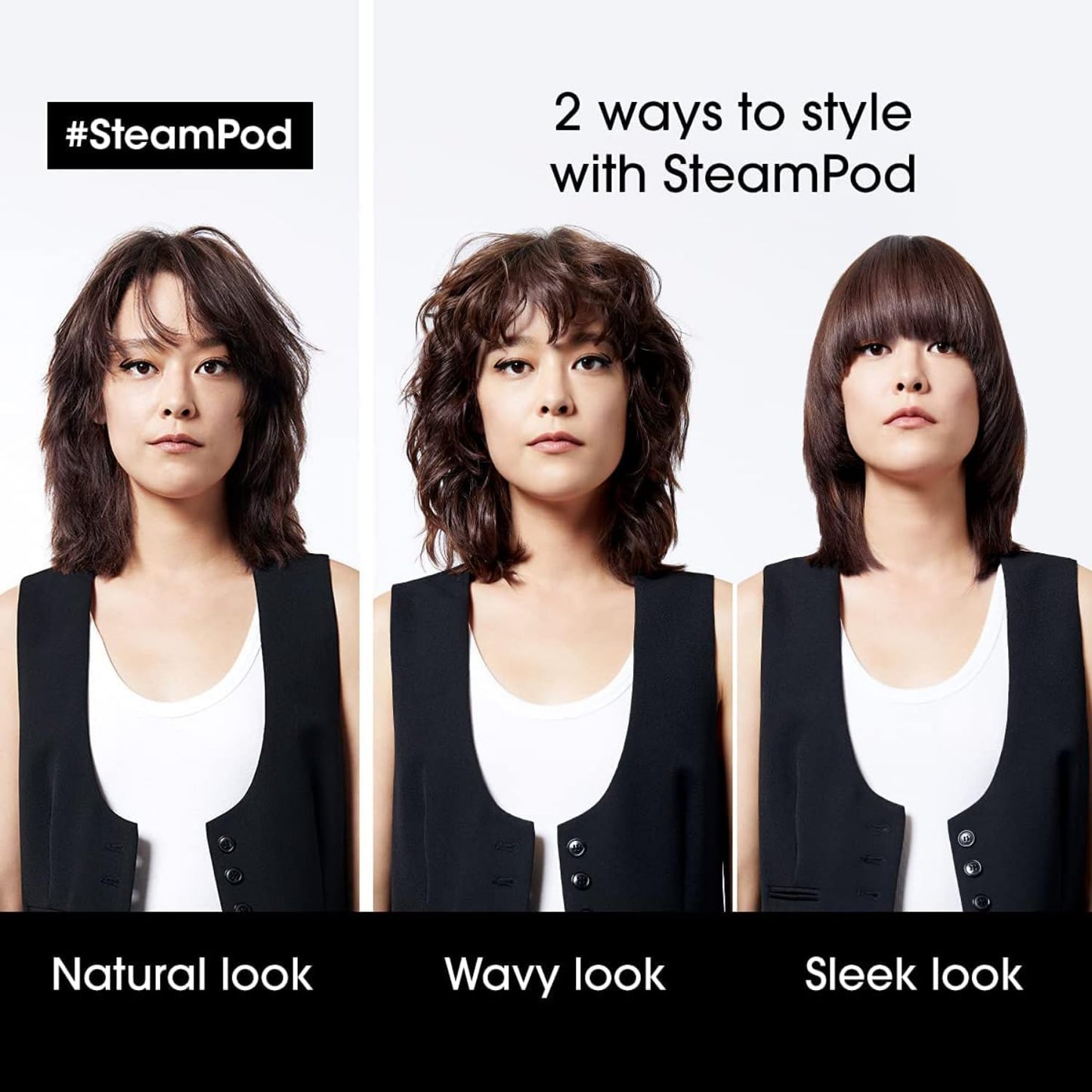 White Smoke L'Oréal Professionnel Paris Steampod Hair Straightener & Styling Tool - Professional Steam Styler For All Hair Types & Textures, 24 Hour Frizz Control, Smooths & Adds Shine
