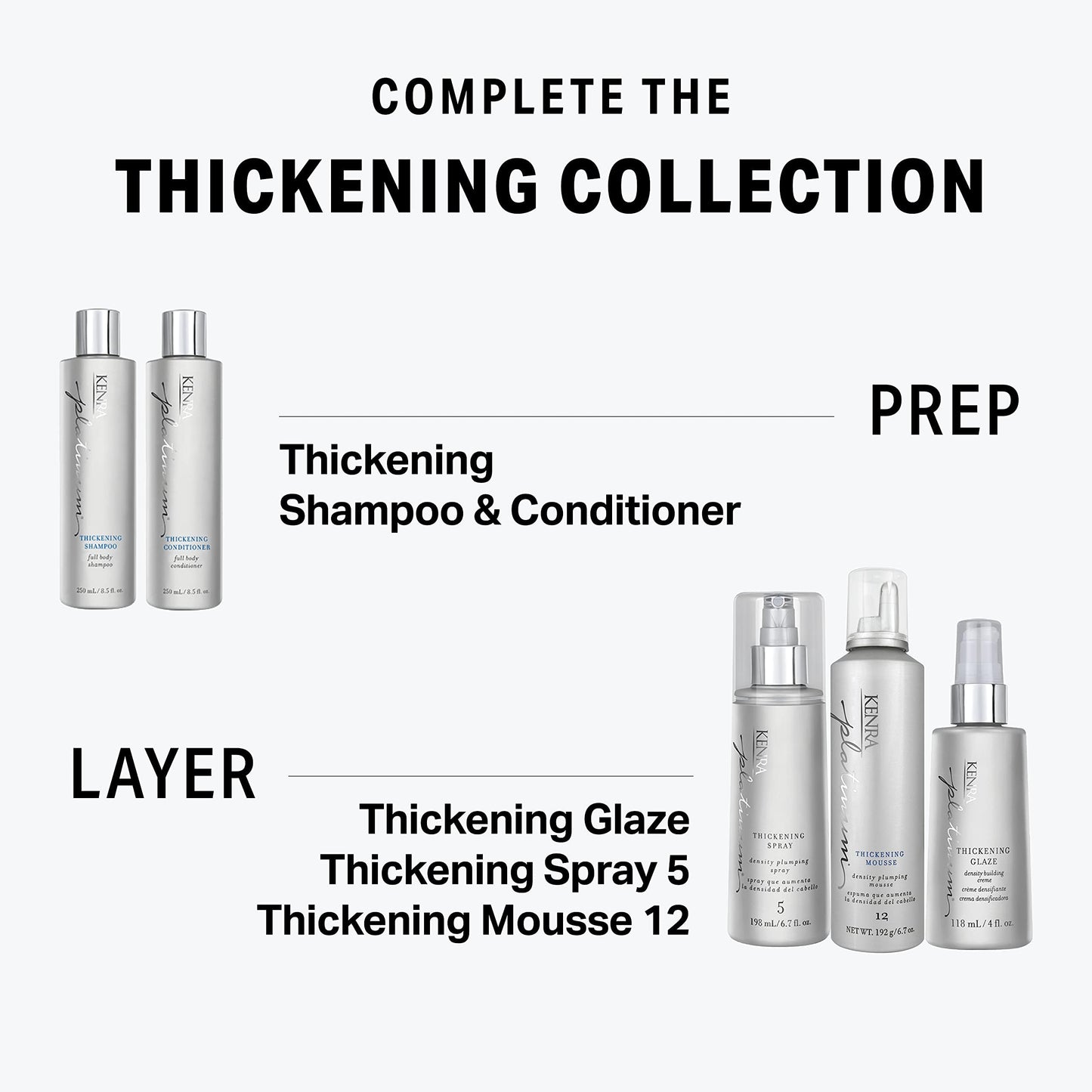 White Smoke Kenra Platinum Thickening Mousse 12 | Volumizing Styler | Adds Fullness & Body | Humidity Protection Up To 48 hours | Desity Plumping up tp 150% | Thermal Protection | All Hair Types | 6.7 oz