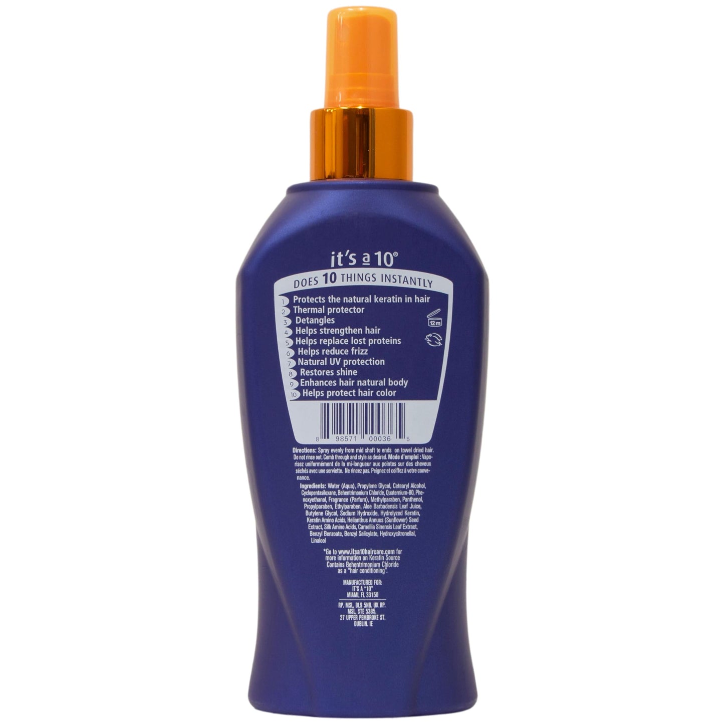 White Smoke It's A 10 Miracle Leave-In Plus Keratin 10 Oz