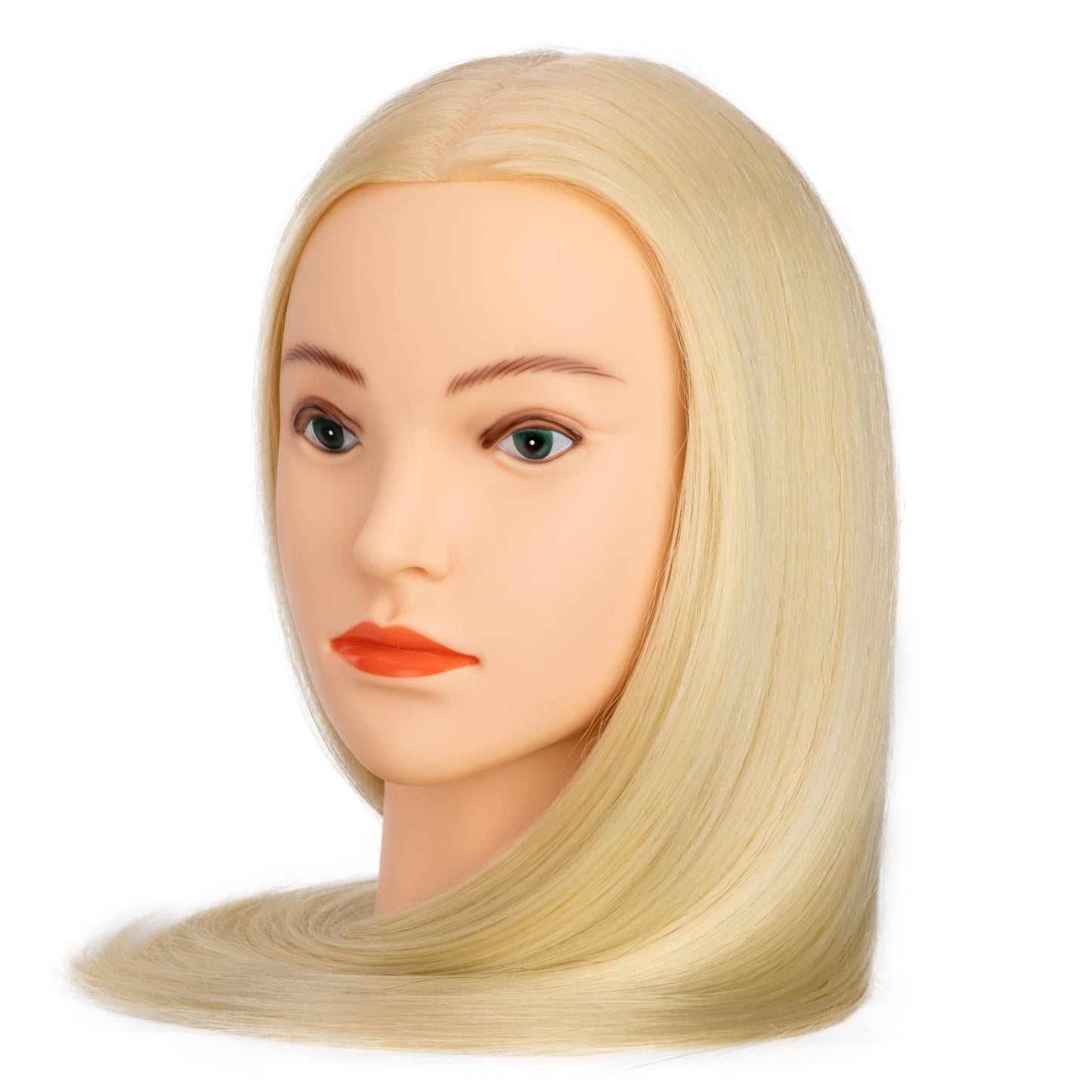 White Smoke 26-28''Mannequin Head 80% Human Hair, Cosmetology Mannequin Head Hairdressers Practice Braiding Doll Head for Hair stly (#613 Blond)