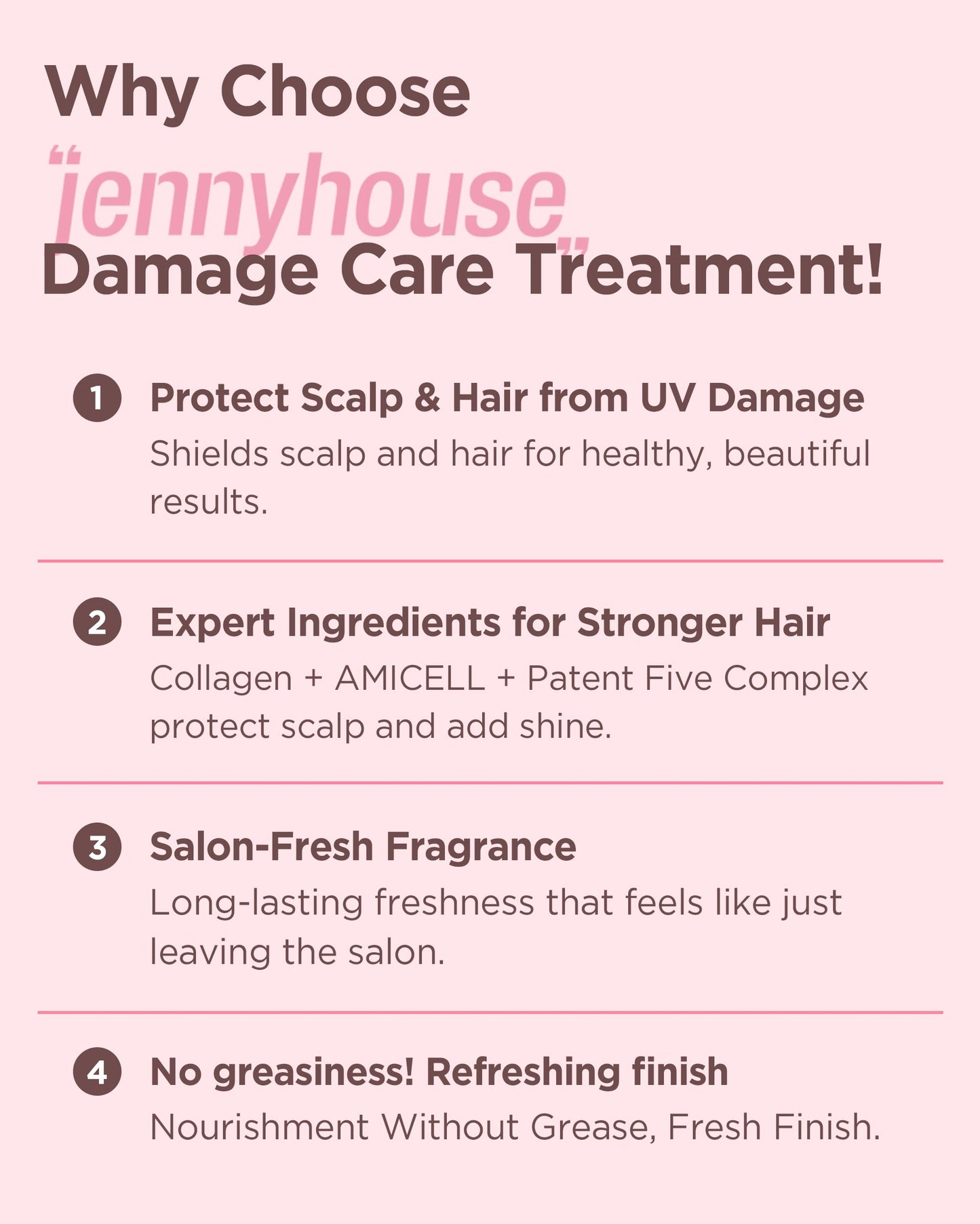 Misty Rose JENNYHOUSE Salon Therapy Damage Care Treatment - Korean Beauty Conditioning Nourishing Hair Mask with Hydrolyzed Collage and Biotin - Floral Scent - for Dry Frizzy Damged Hair - 8.11 fl.oz