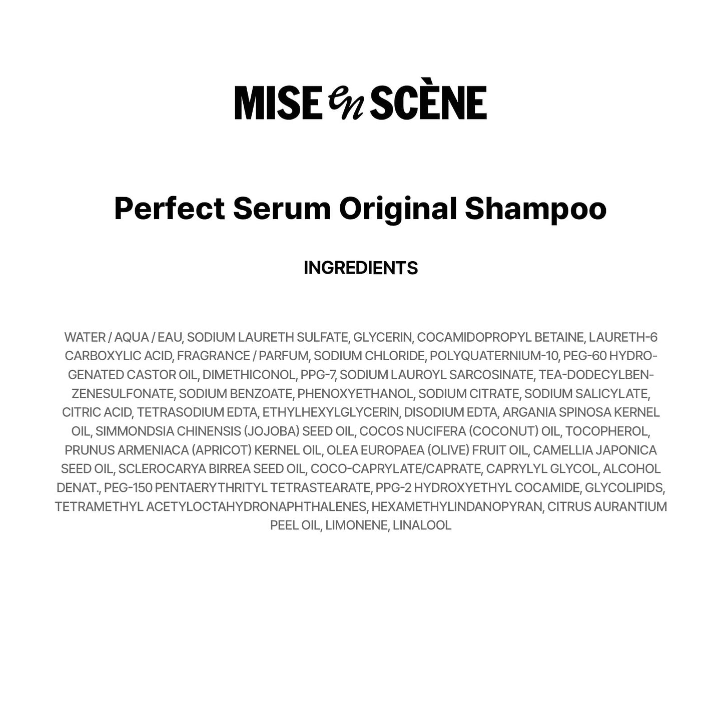 White Smoke Mise En Scene Perfect Serum Original Shampoo For Damaged Hair - KoreanShampoo with Moroccan Oil, Jojoba Seed, Damage Care MoroccanOil HairProducts | 17.92 Fl Oz
