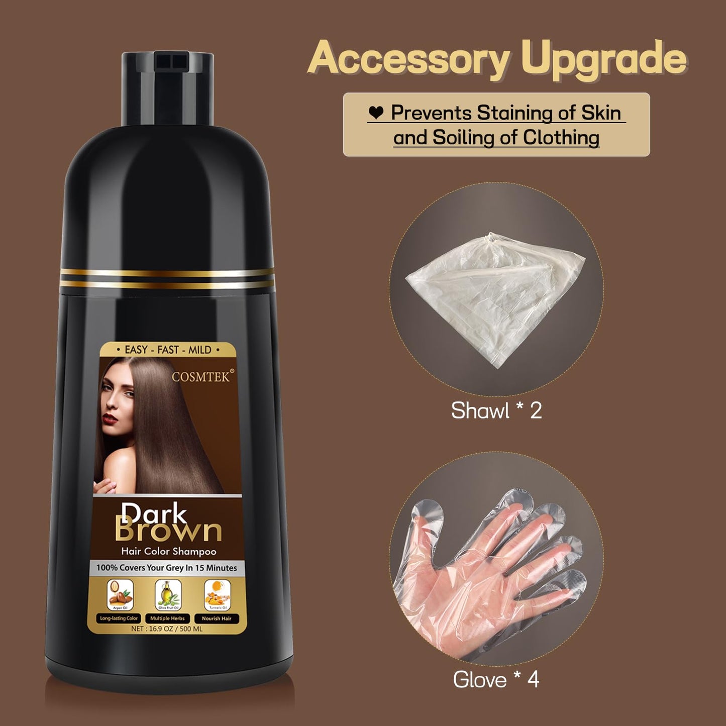 Dark Olive Green BOJICA Dark Brown Hair Dye Shampoo, Hair Color Shampoo for Women, 3 in 1 Hair Dye for Gray Hair 100% Grey Hair Coverage/Instant/Herbal Ingredients 17.6 OZ