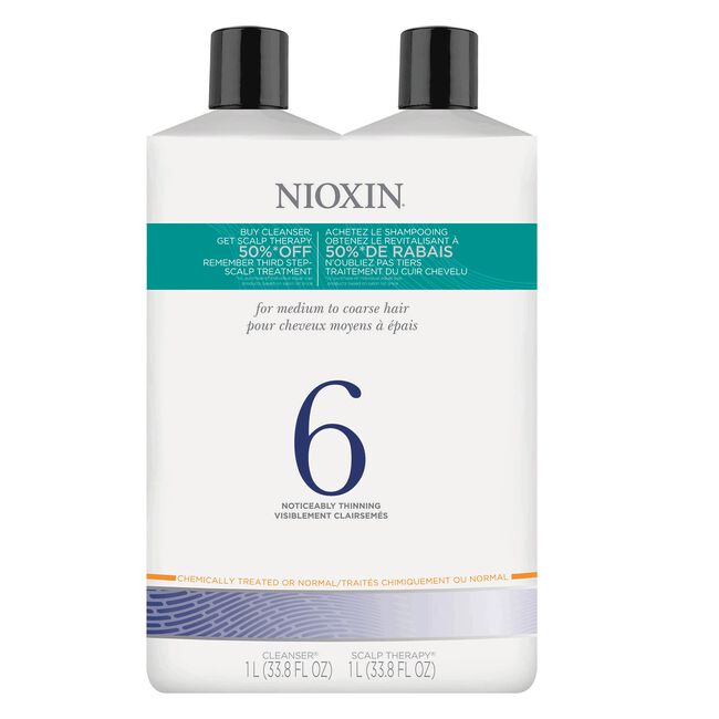 White Smoke Nioxin System 6 - Cleanser and Scalp Therapy Liter Duo
